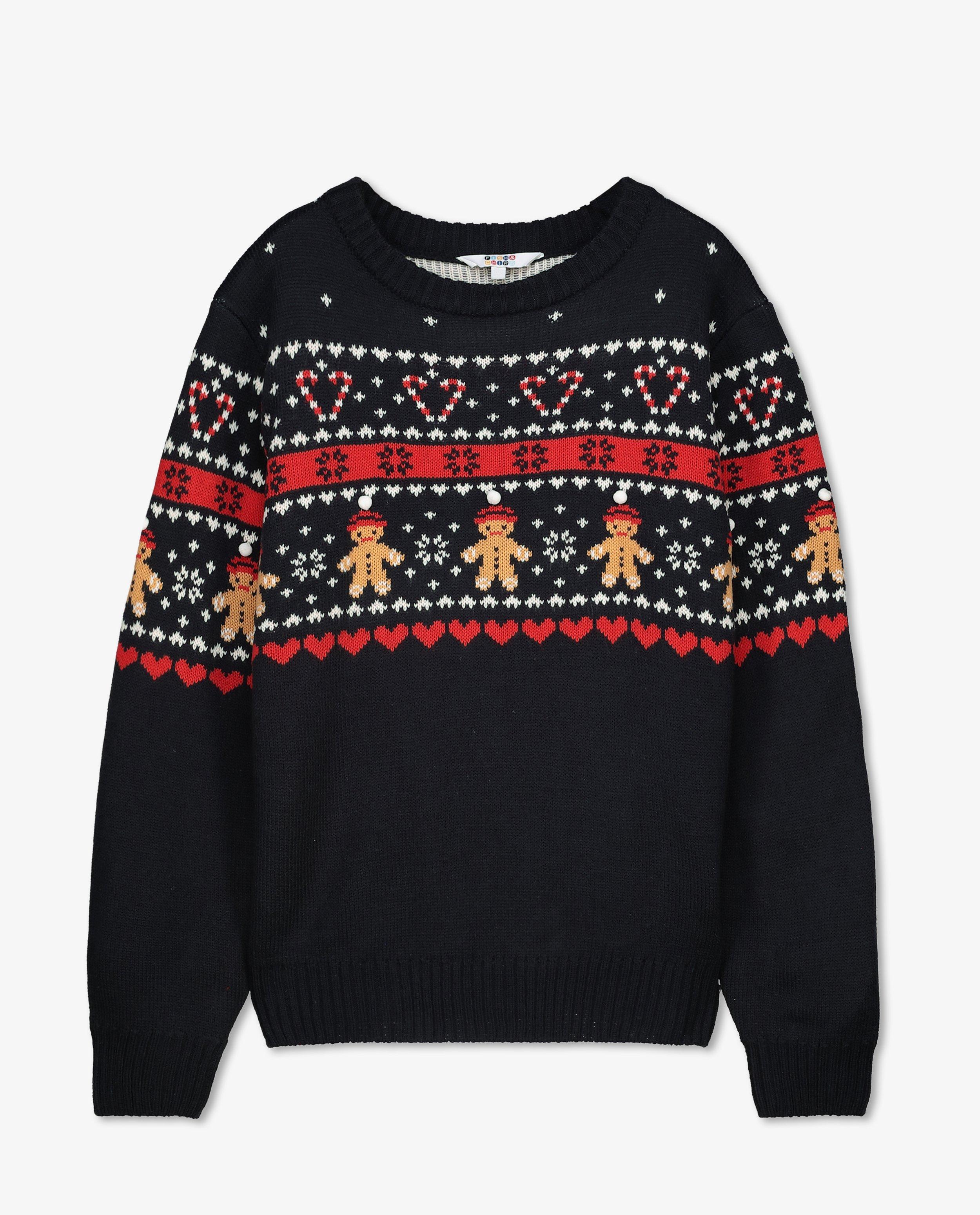 Pulls - Pull de Noël bleu à imprimé