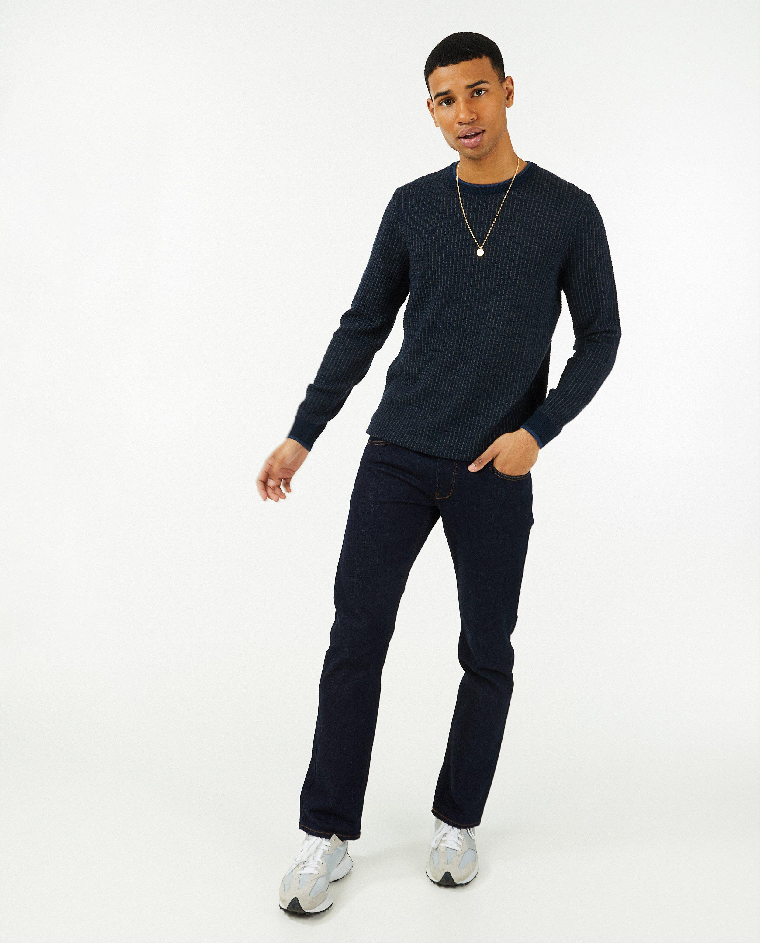 Pull bleu avec relief, hommes - null - Quarterback