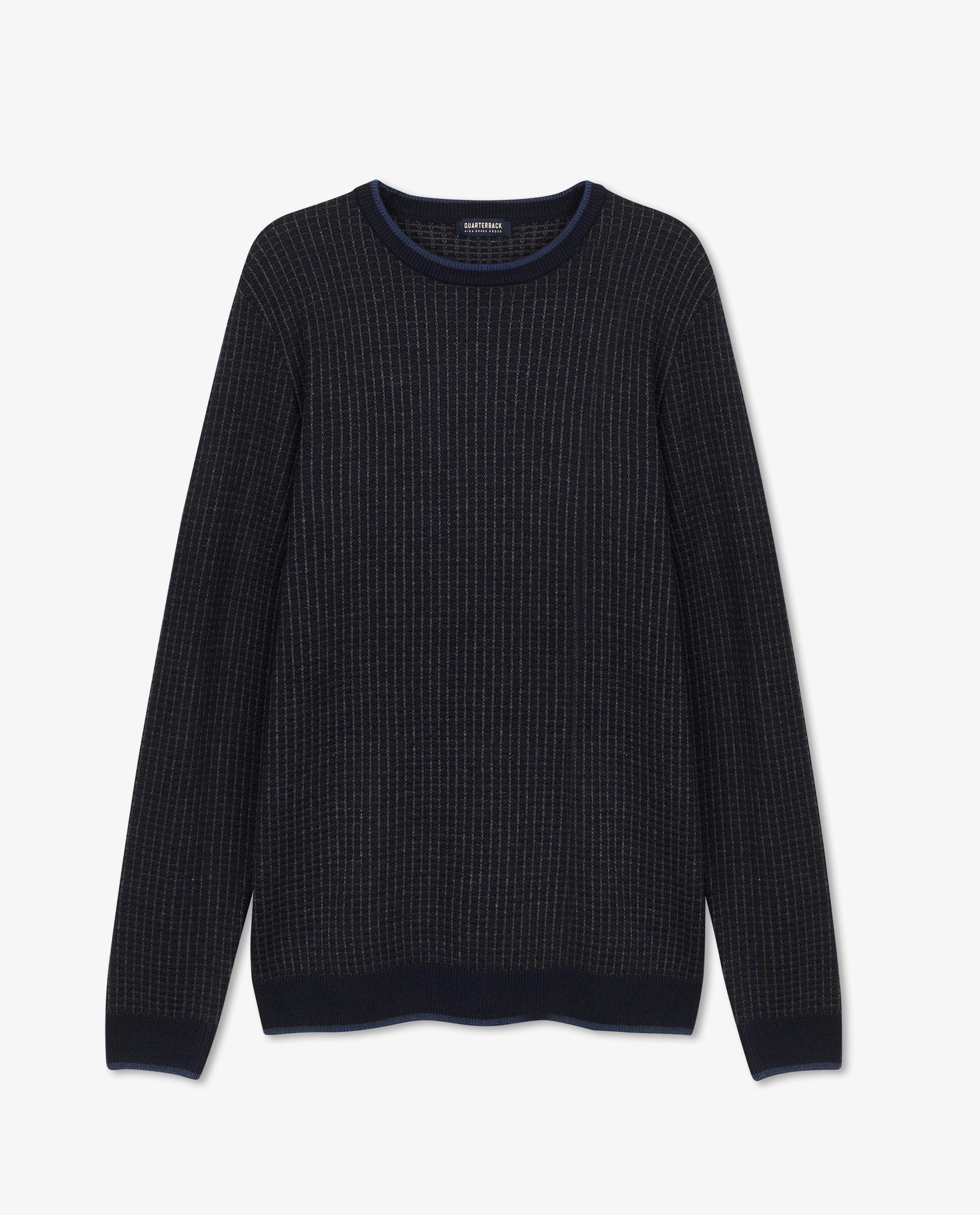 Pulls - Pull bleu avec relief, hommes
