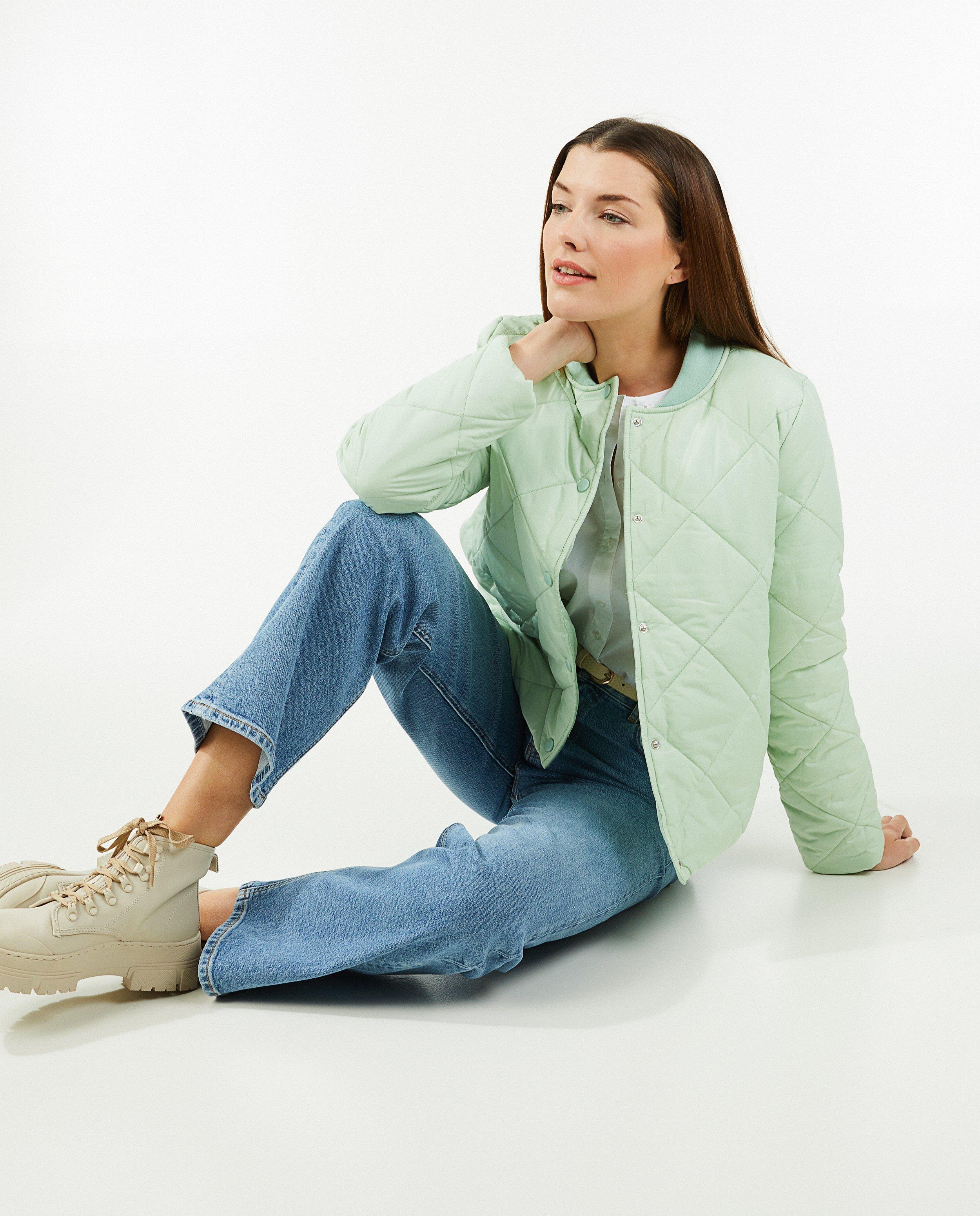 Lichtgroen quilted jasje Pieces - null - Pieces