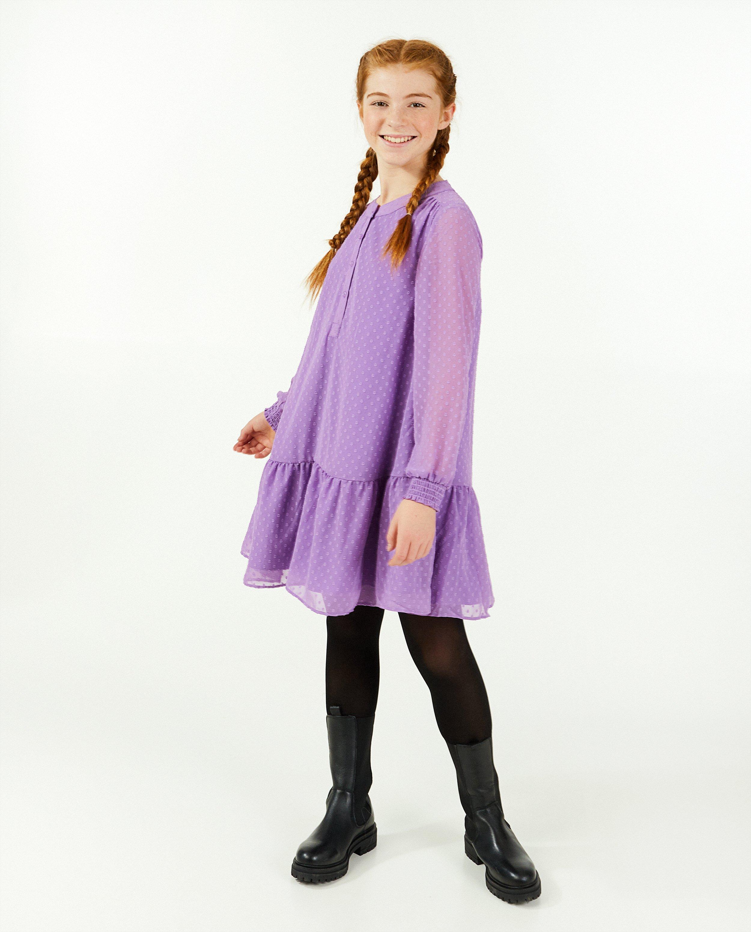 Robes - Robe mauve à pois