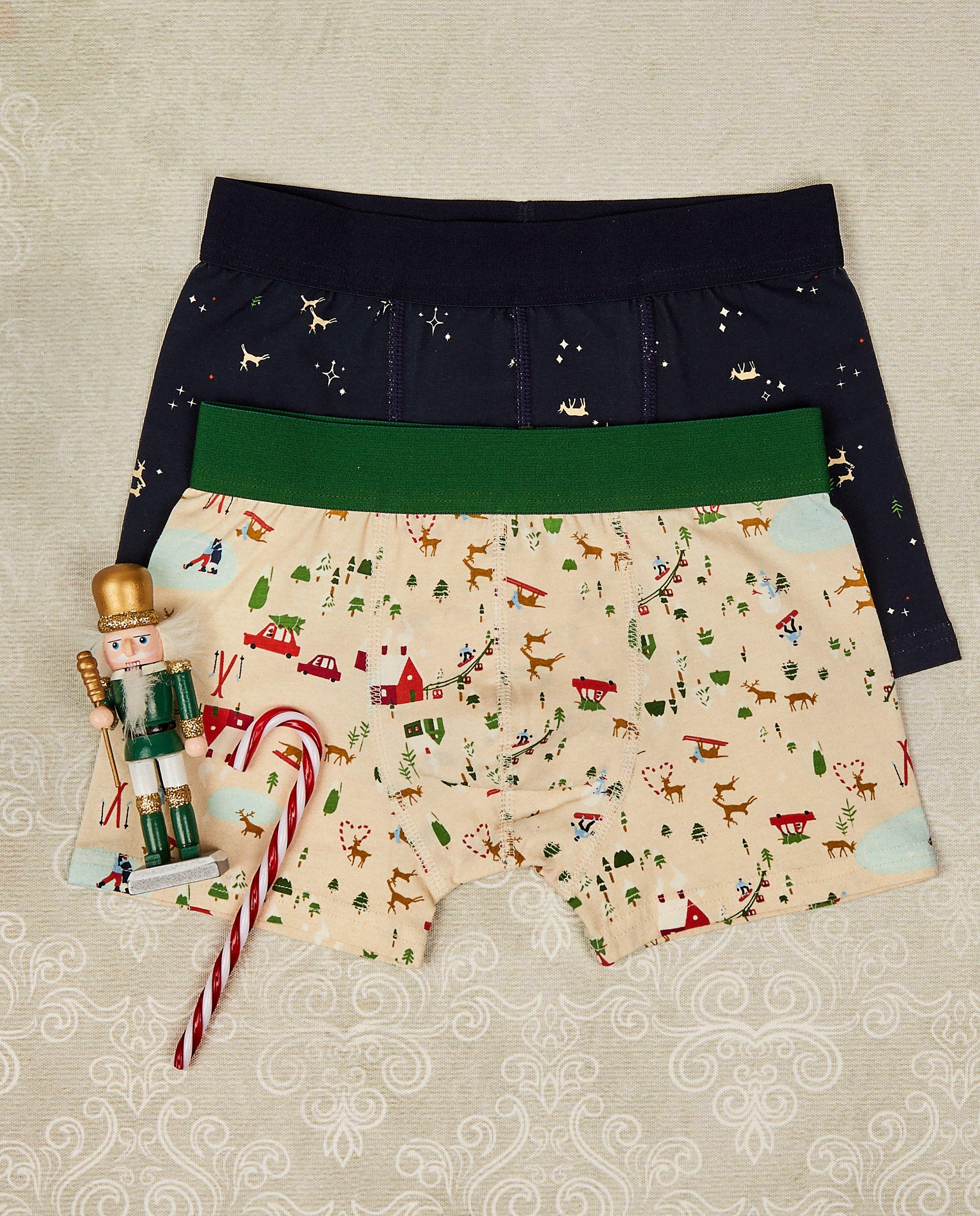 Lot de 2 boxer-shorts de Noël, 7-14 ans - null - JBC