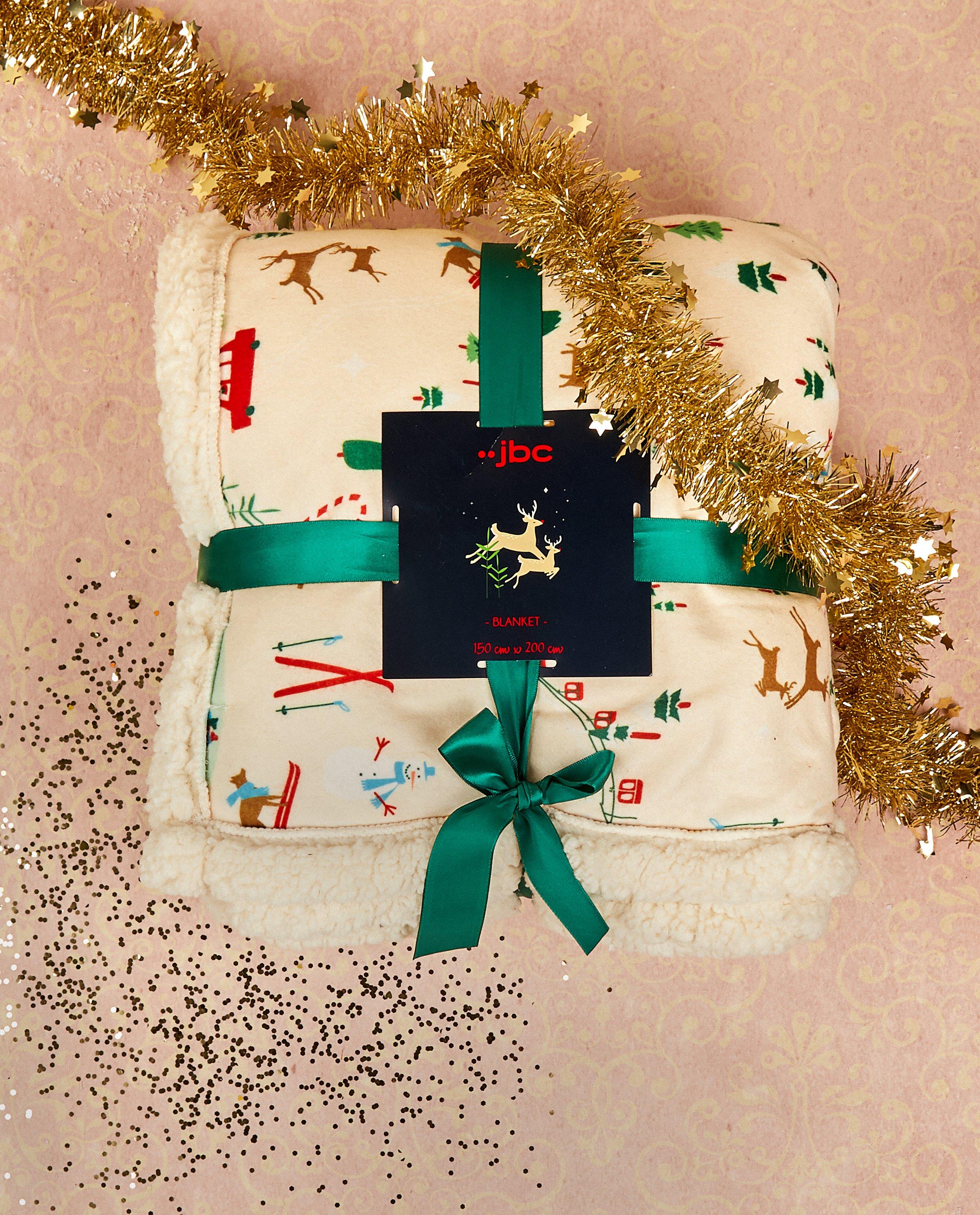 Gadgets - Beige kerstdekentje van fleece