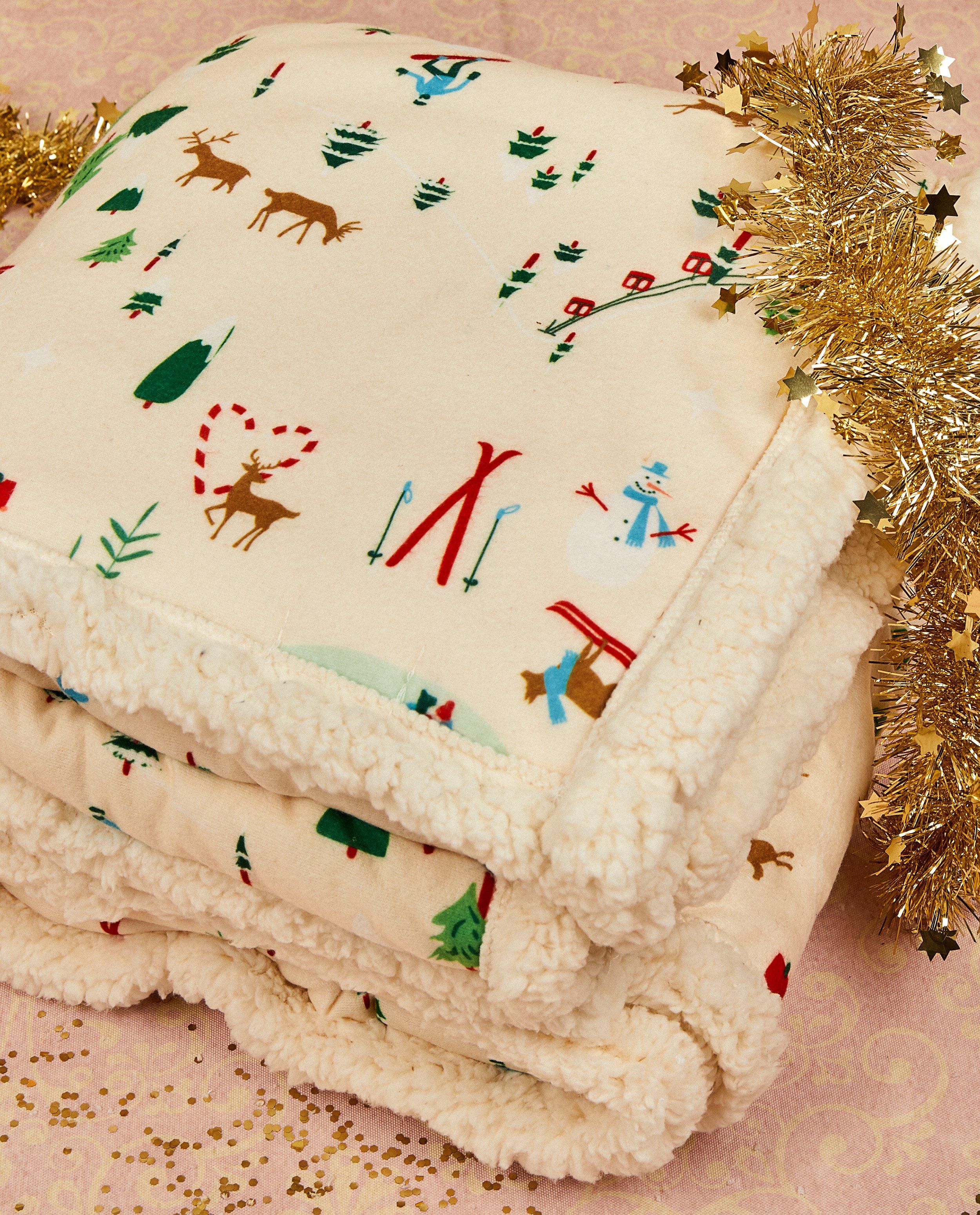 Gadgets - Beige kerstdekentje van fleece