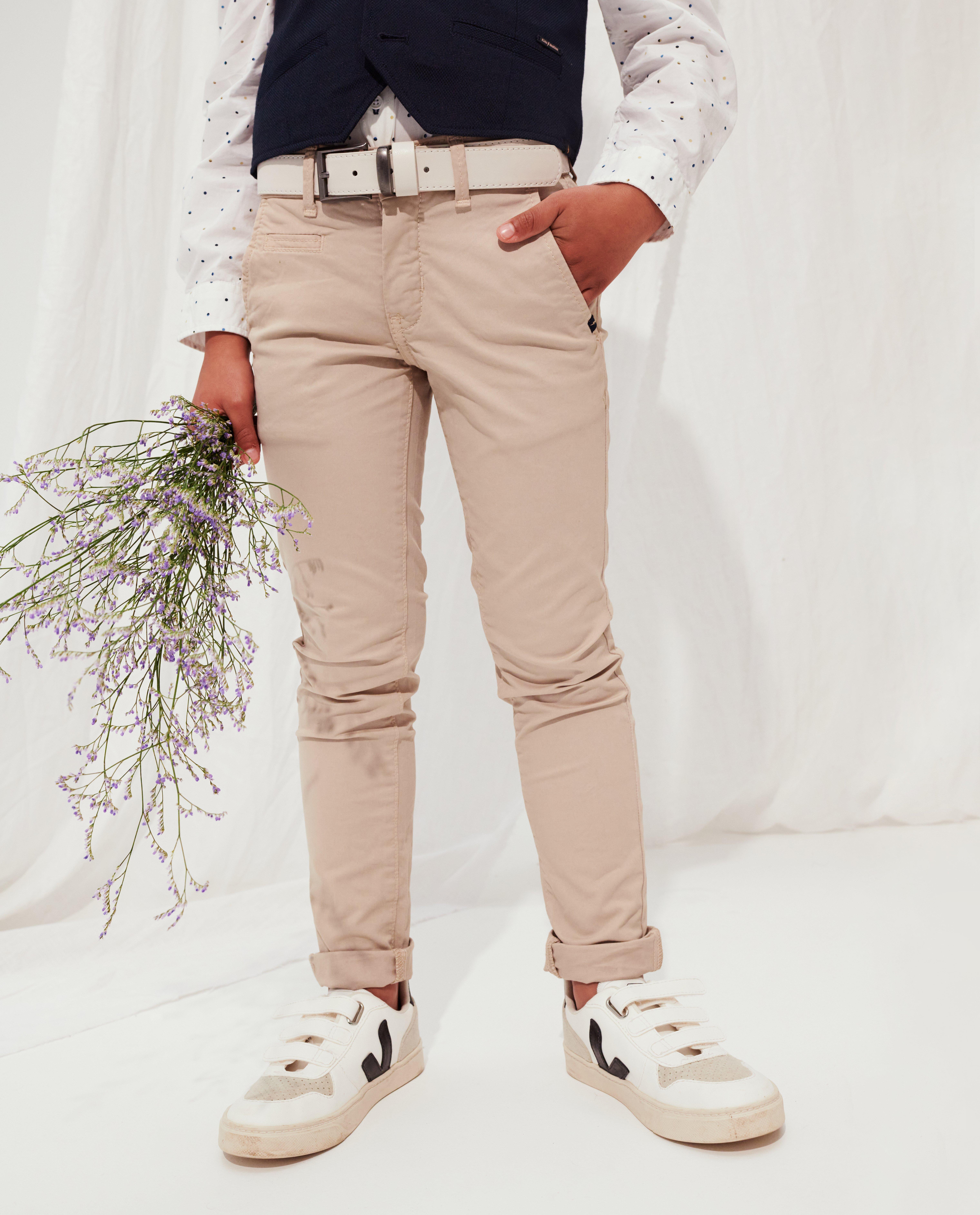 Pantalons - Pantalon slim beige Communion