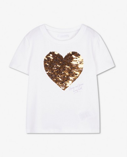 Wit T-shirt met hart Communie
