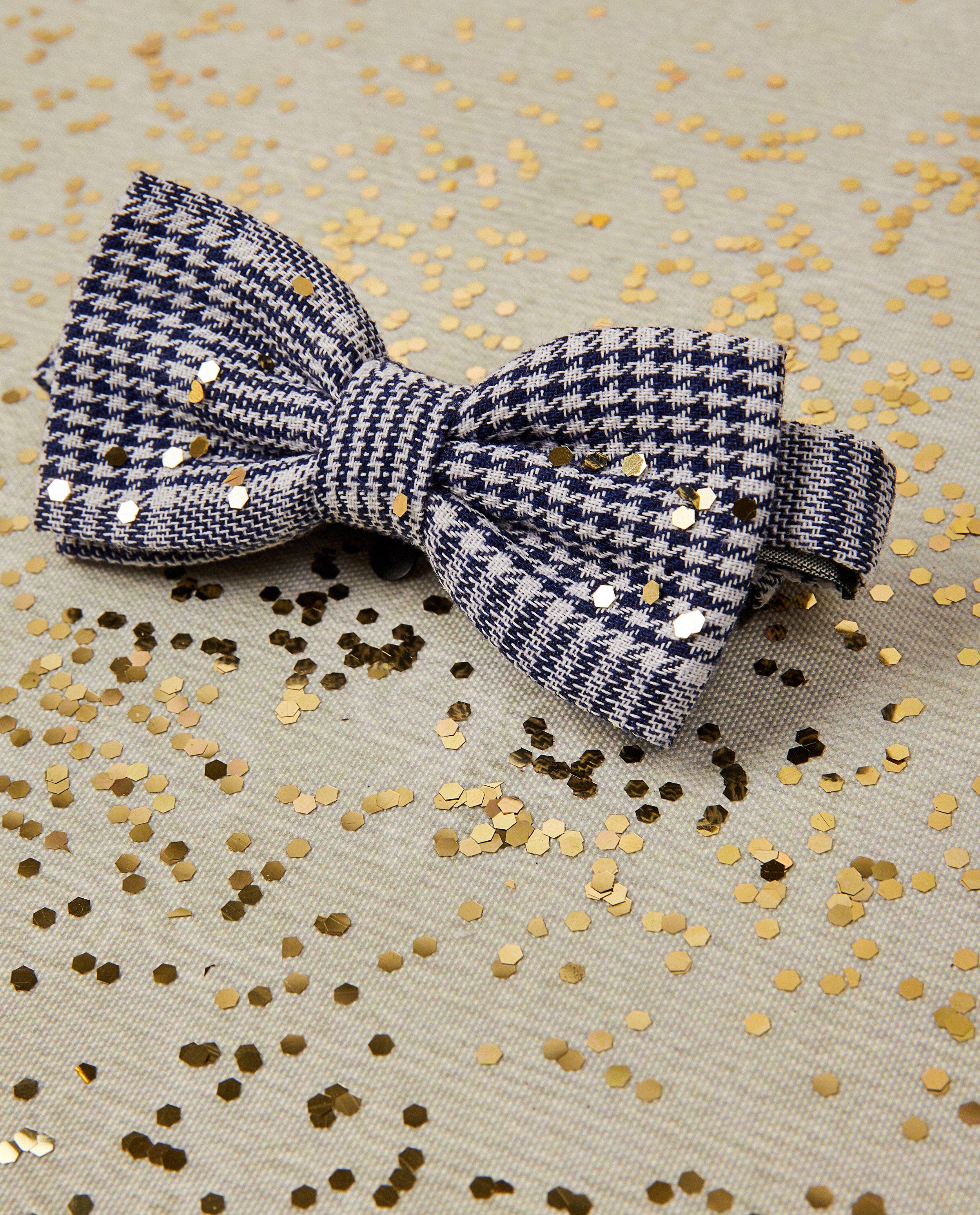 Dassen - Blauw strikje met print, 2-7 jaar