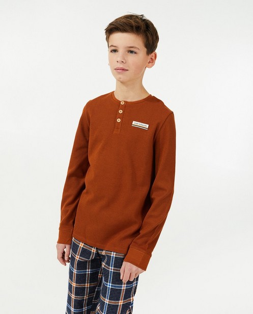 T-shirts - T-shirt brun à manches longues Baptiste, 7-14 ans