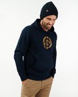Sweaters - Donkerblauwe hoodie met print Vive le vélo