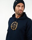 Sweaters - Donkerblauwe hoodie met print Vive le vélo