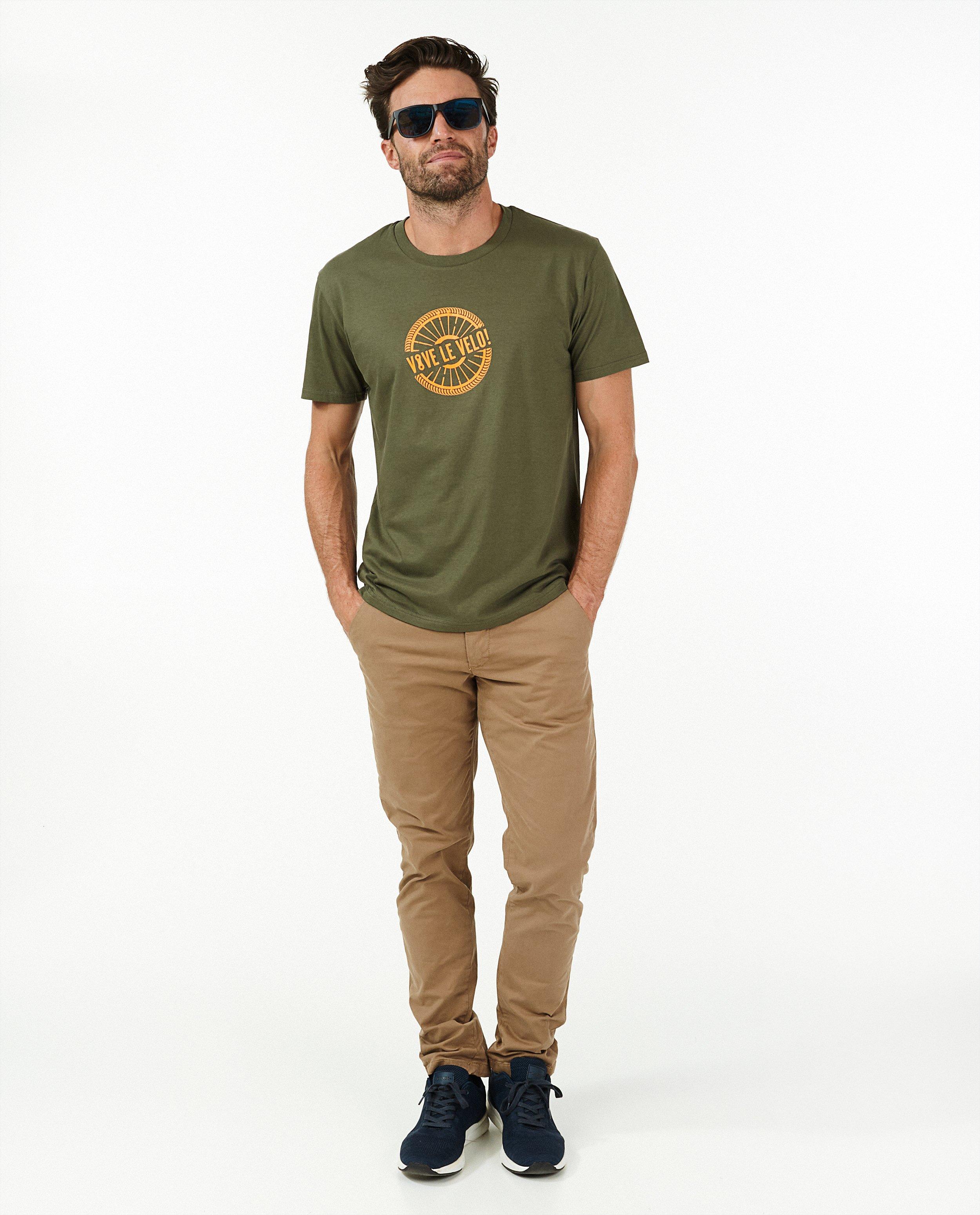 Biokatoenen T-shirt Vive le vélo - stretch - Vive le vélo