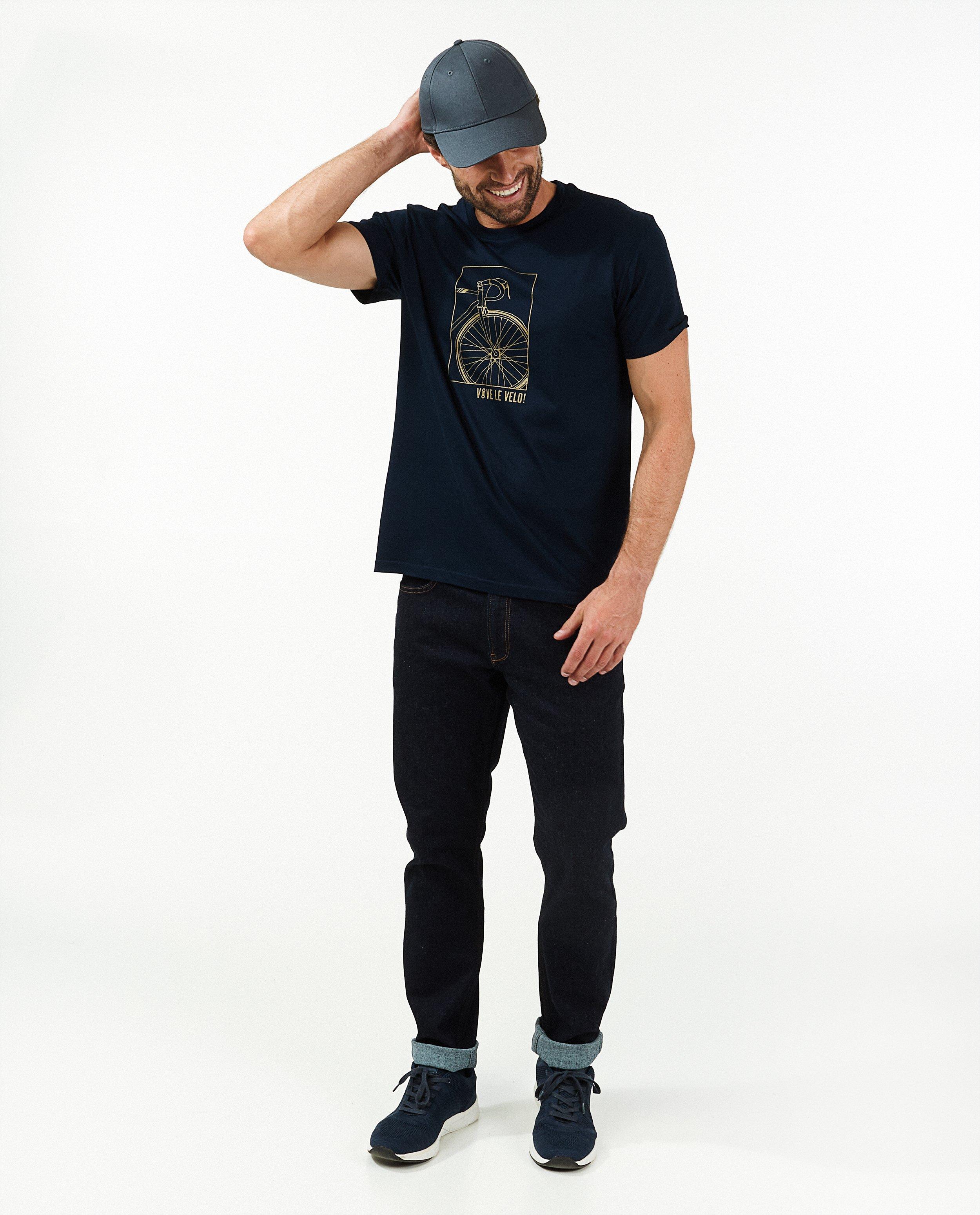Biokatoenen T-shirt Vive le vélo - stretch - Vive le vélo