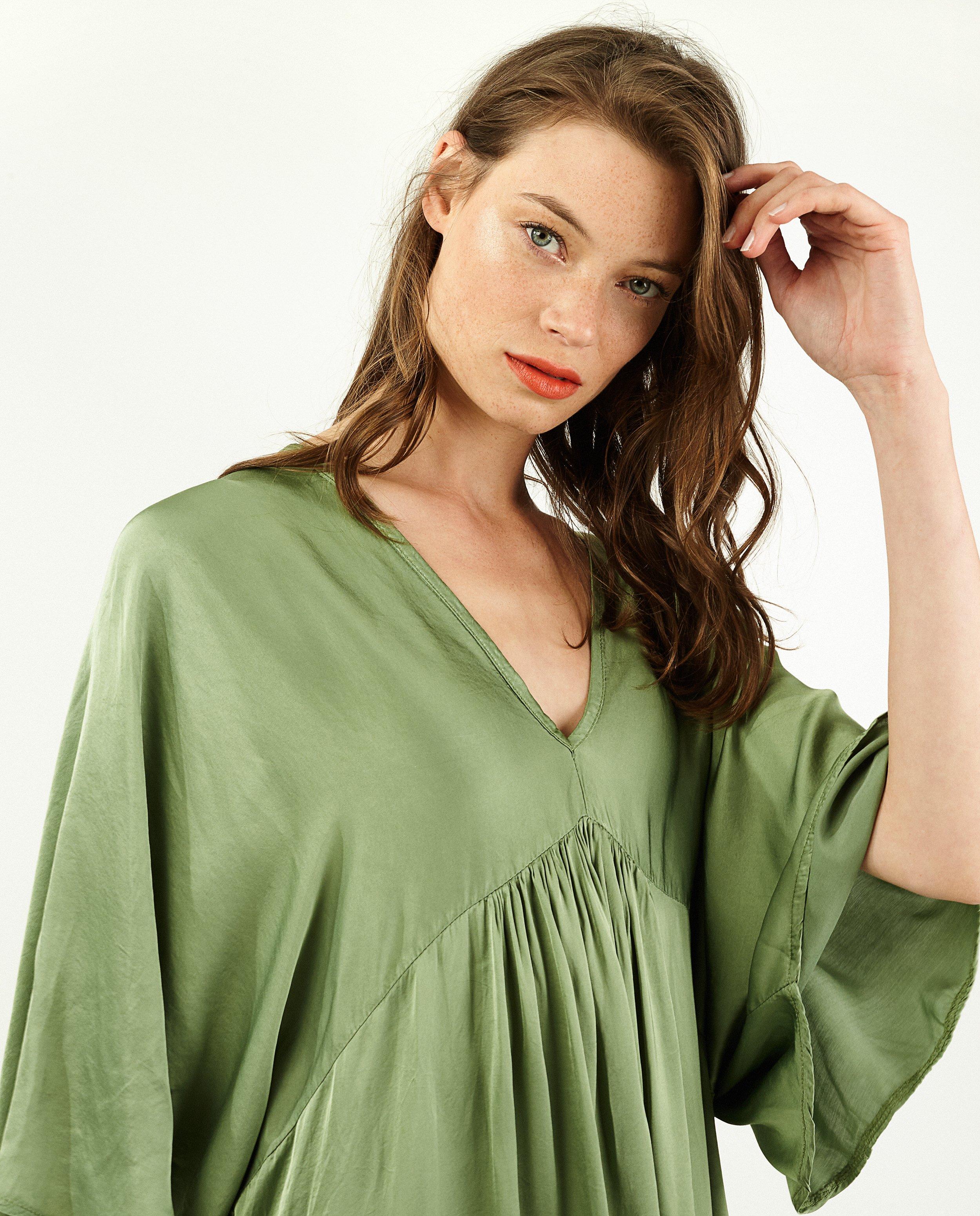 Kleedjes - Groene oversized jurk