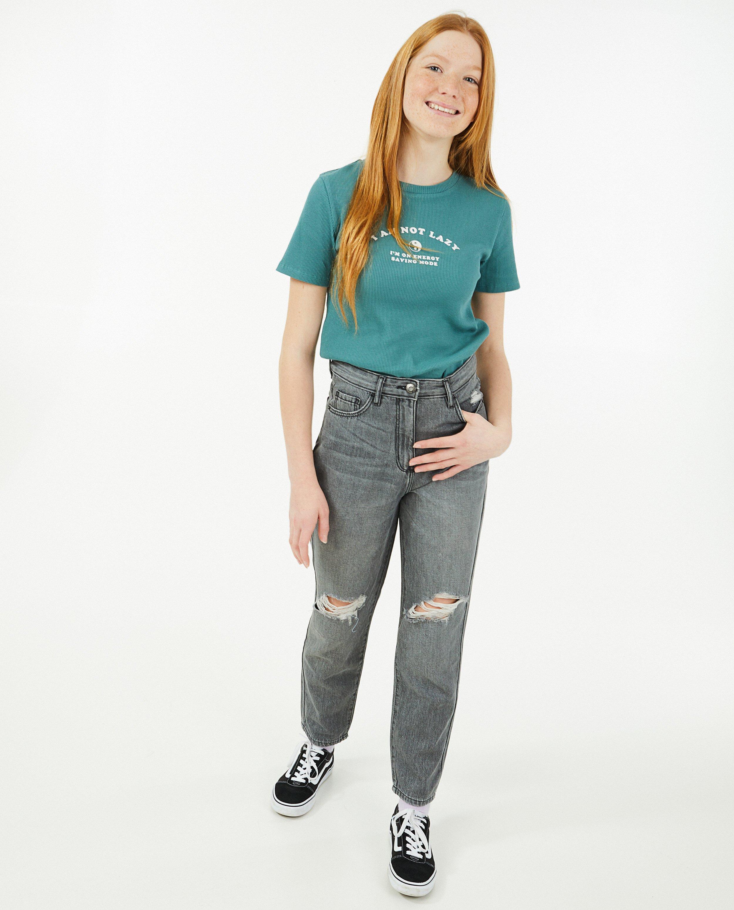 Donkergrijze mom jeans Renee - null - Groggy