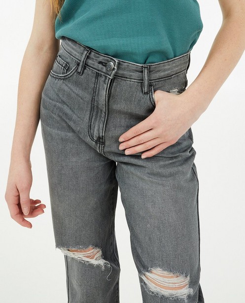 Jeans - Donkergrijze mom jeans Renee