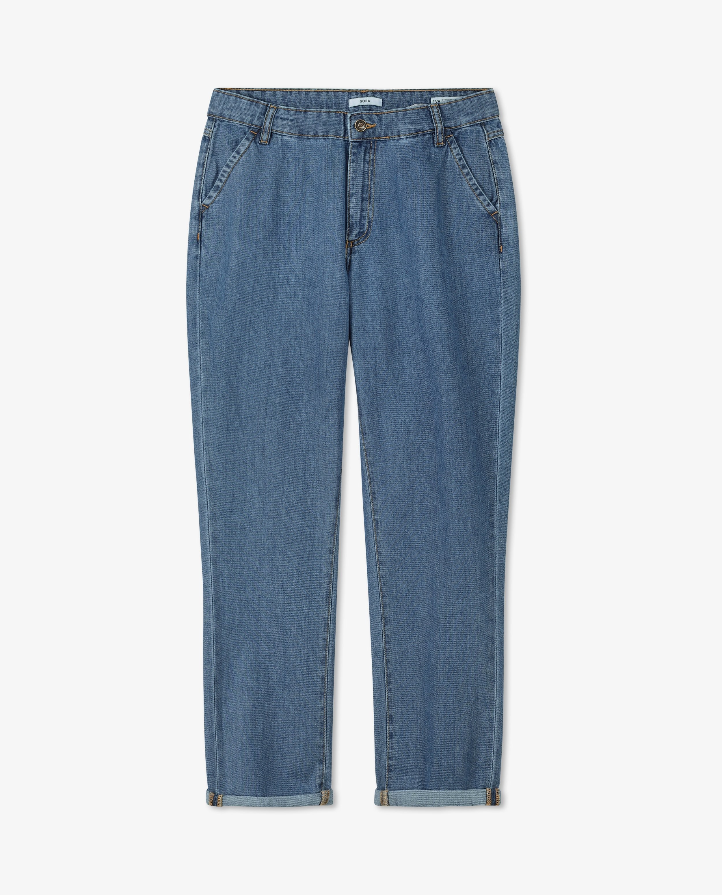 Jeans - Blauwe straight loose fit Eva