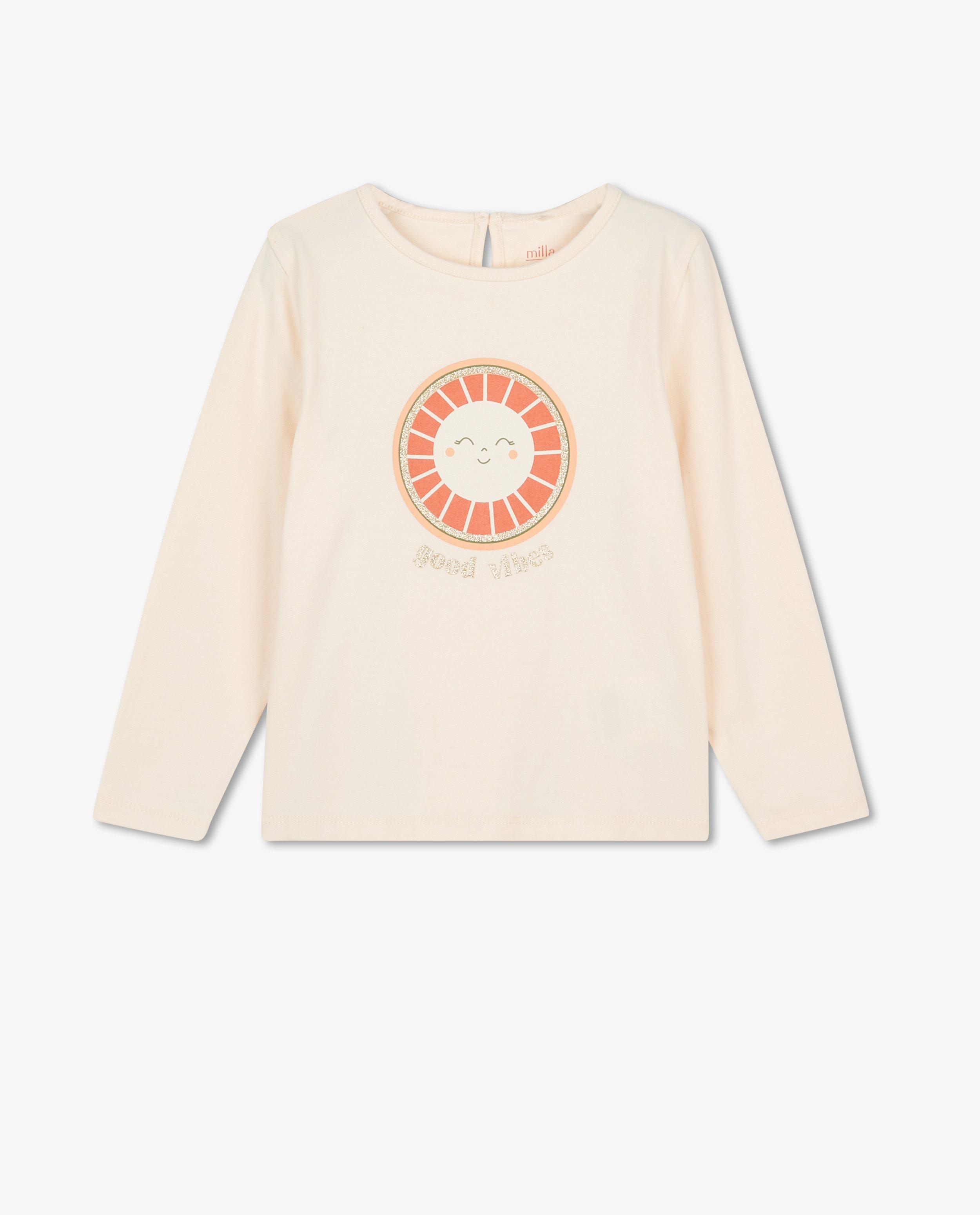T-shirts - T-shirt orange à manches longues, imprimé
