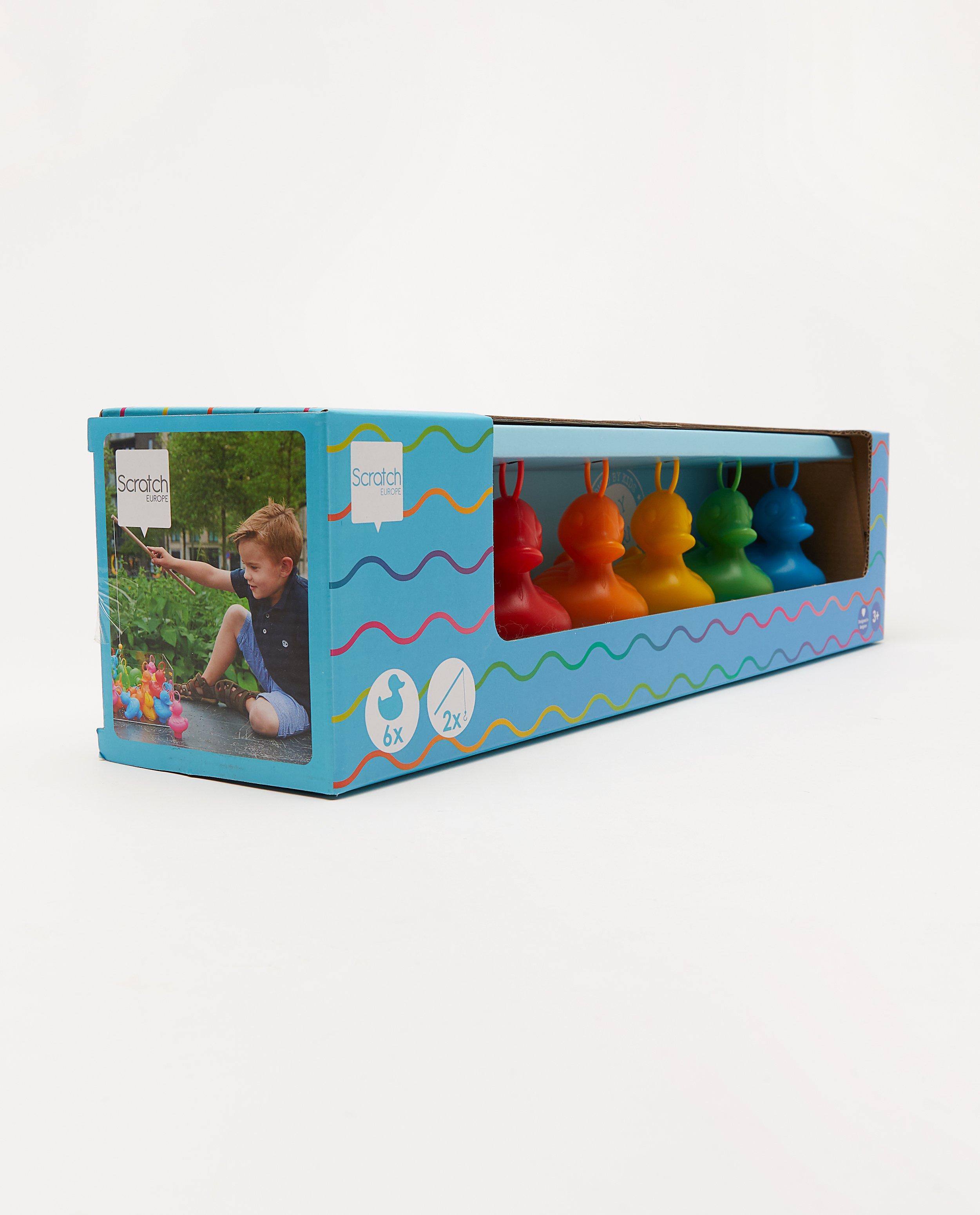 Set van 6 kermiseendjes Scratch Europe - met twee hengels - Scratch Europe