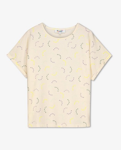 T-shirt beige à imprimé