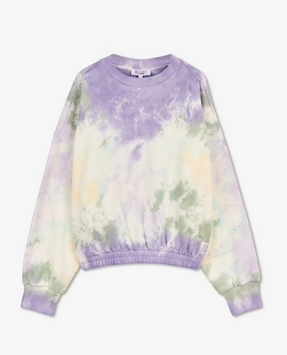 Lila sweater met tie dye