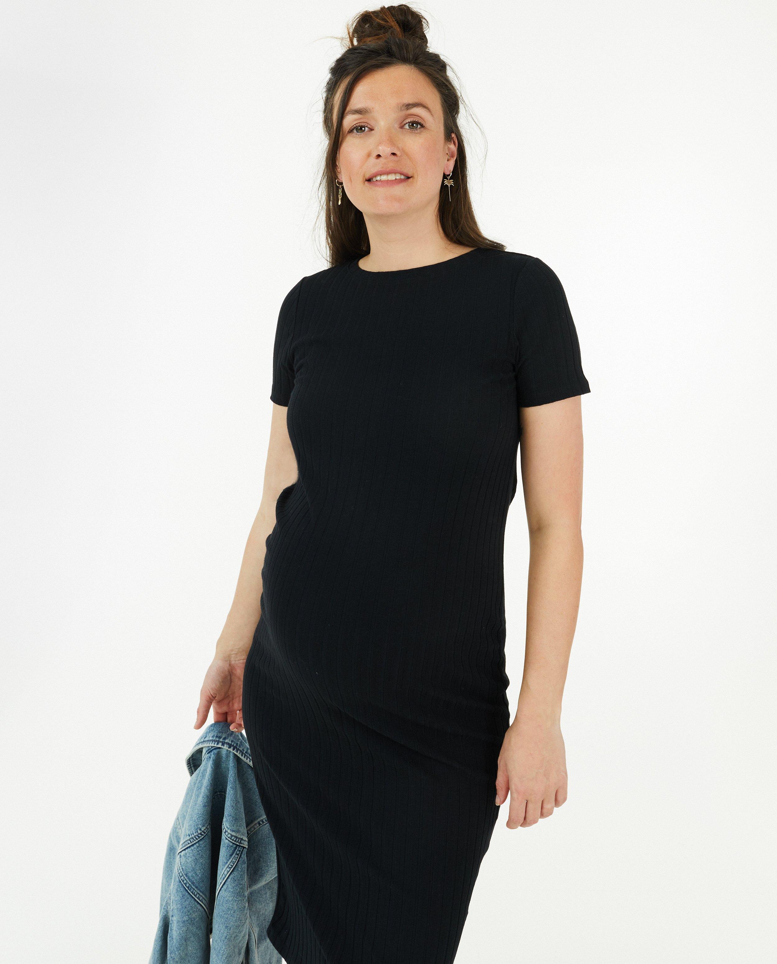 Robes - Robe côtelée noire Atelier Maman