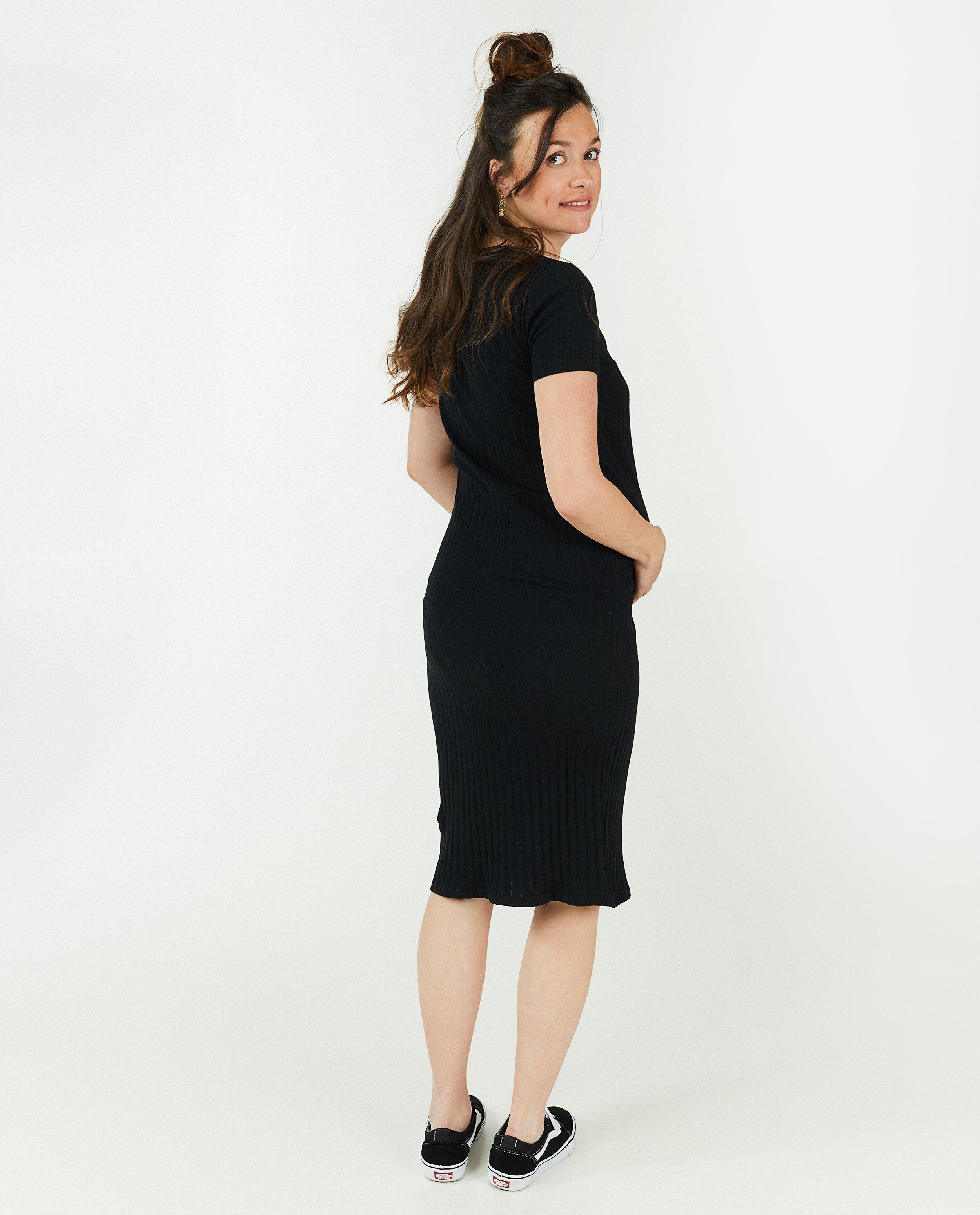 Kleedjes - Zwarte ribjurk Atelier Maman