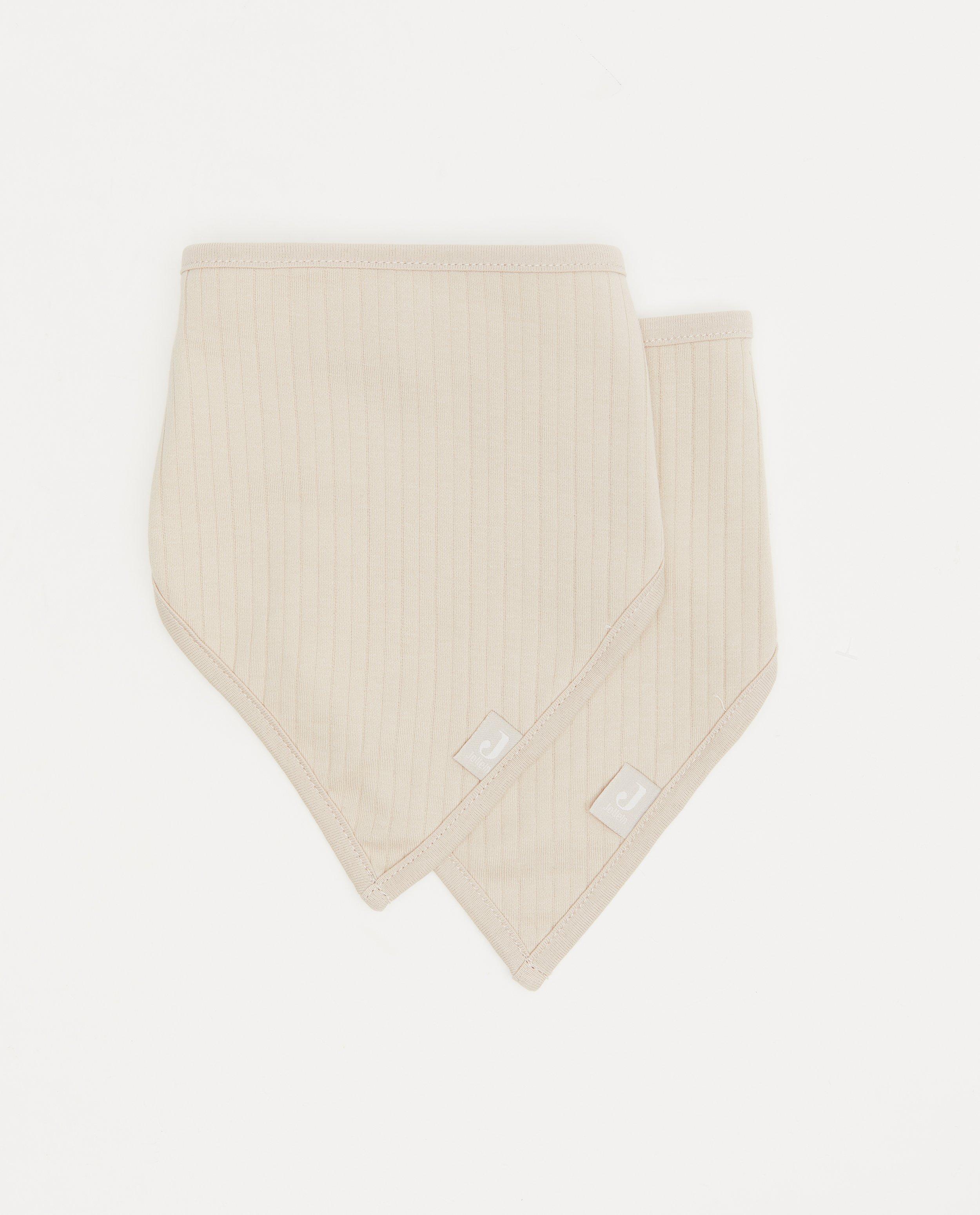 2 pack beige bandana bib Jollein - met rib - Jollein