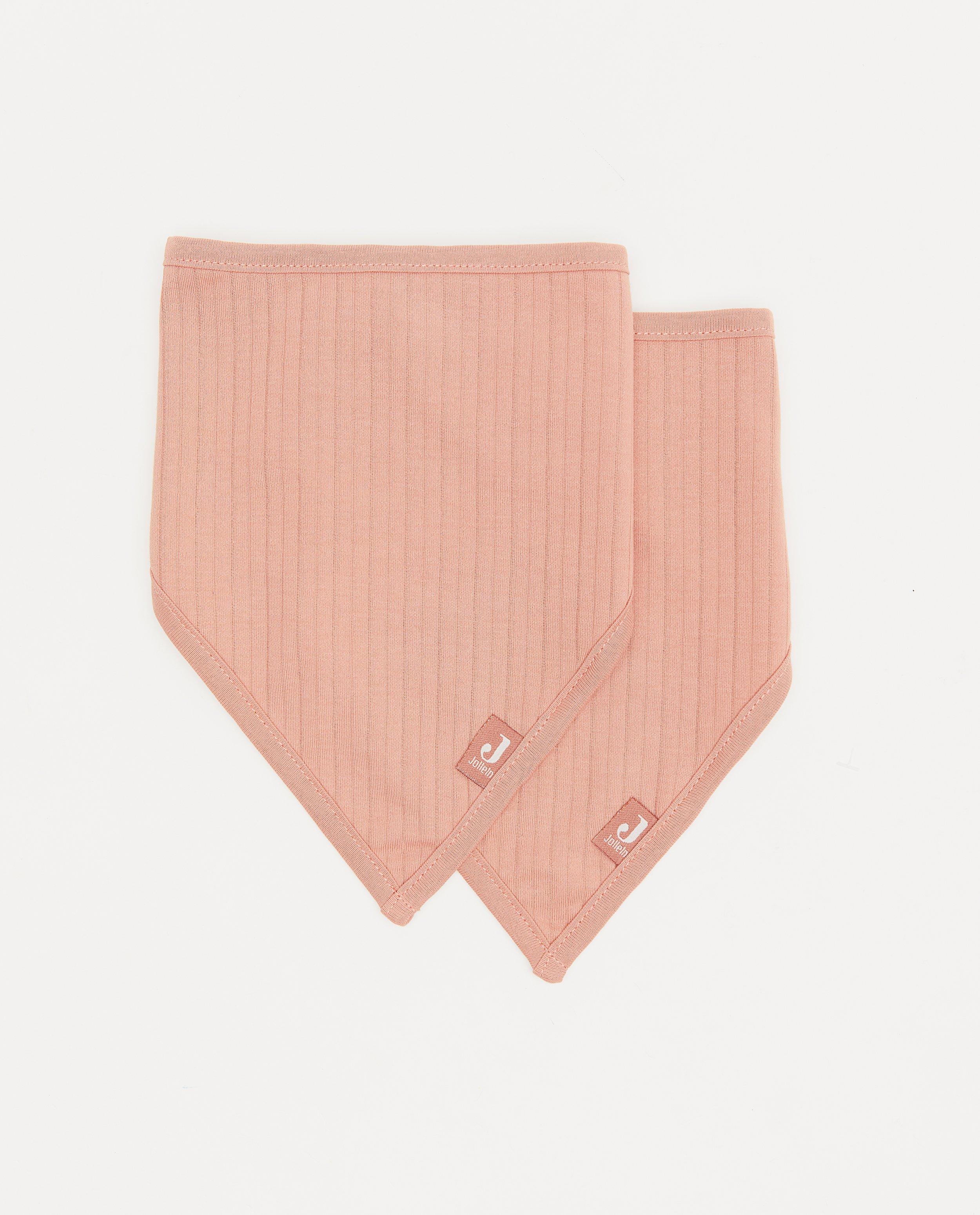 2-pack roze bandana bib Jollein - met rib - Jollein