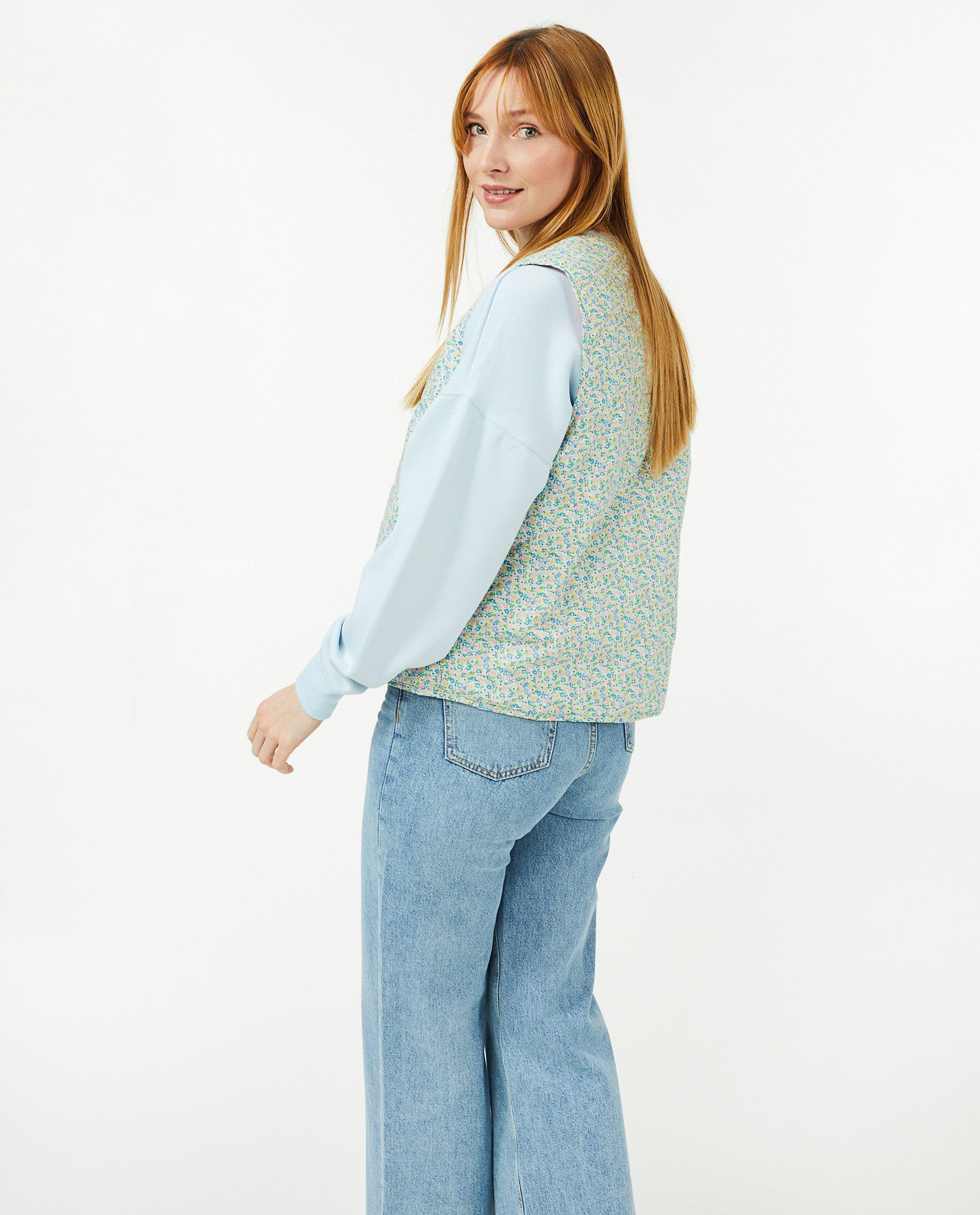 Jeans - Blauwe wide leg jeans Inez