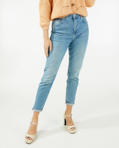 Blauwe mom jeans Pieces