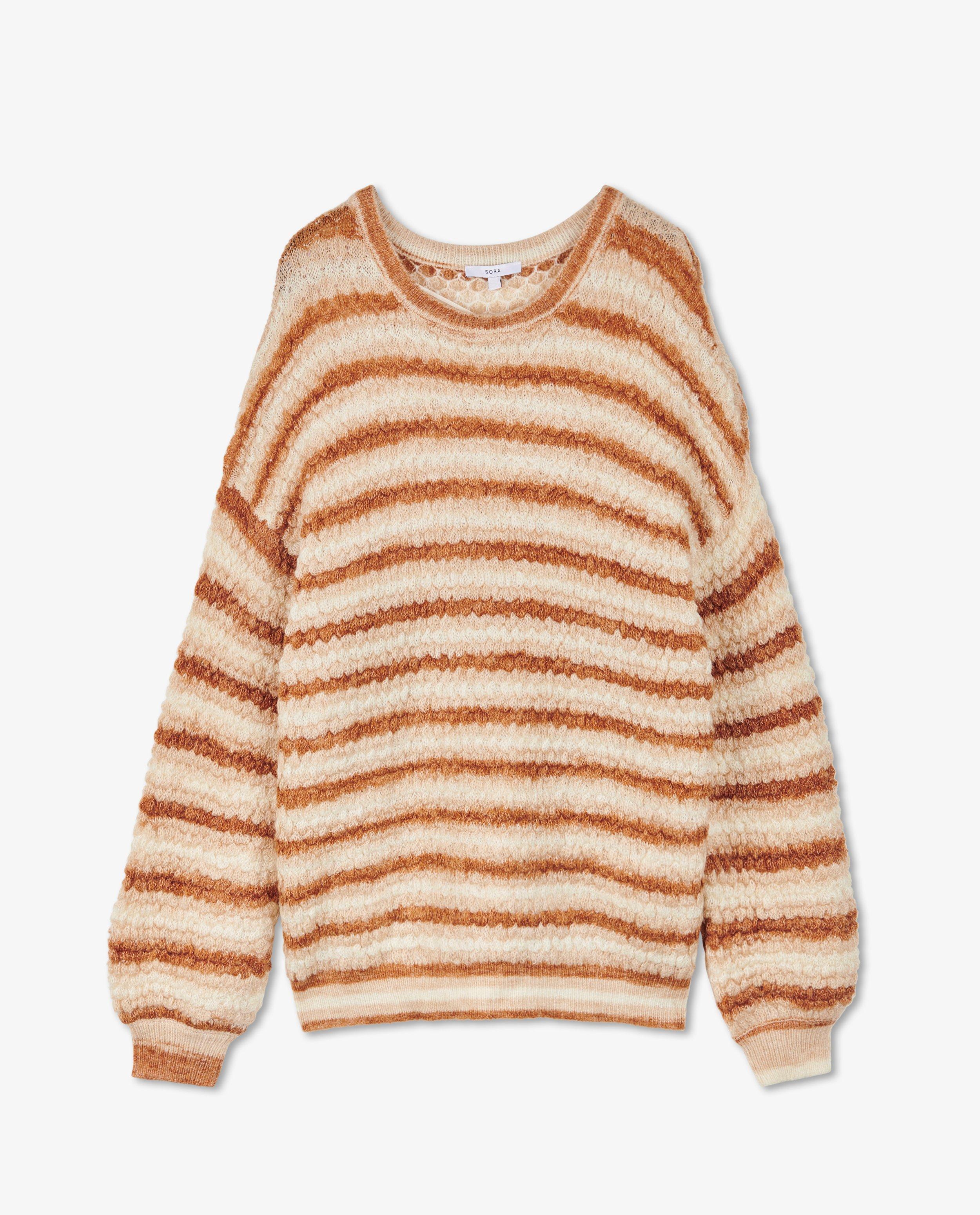 Truien - Beige trui met strepen Sora