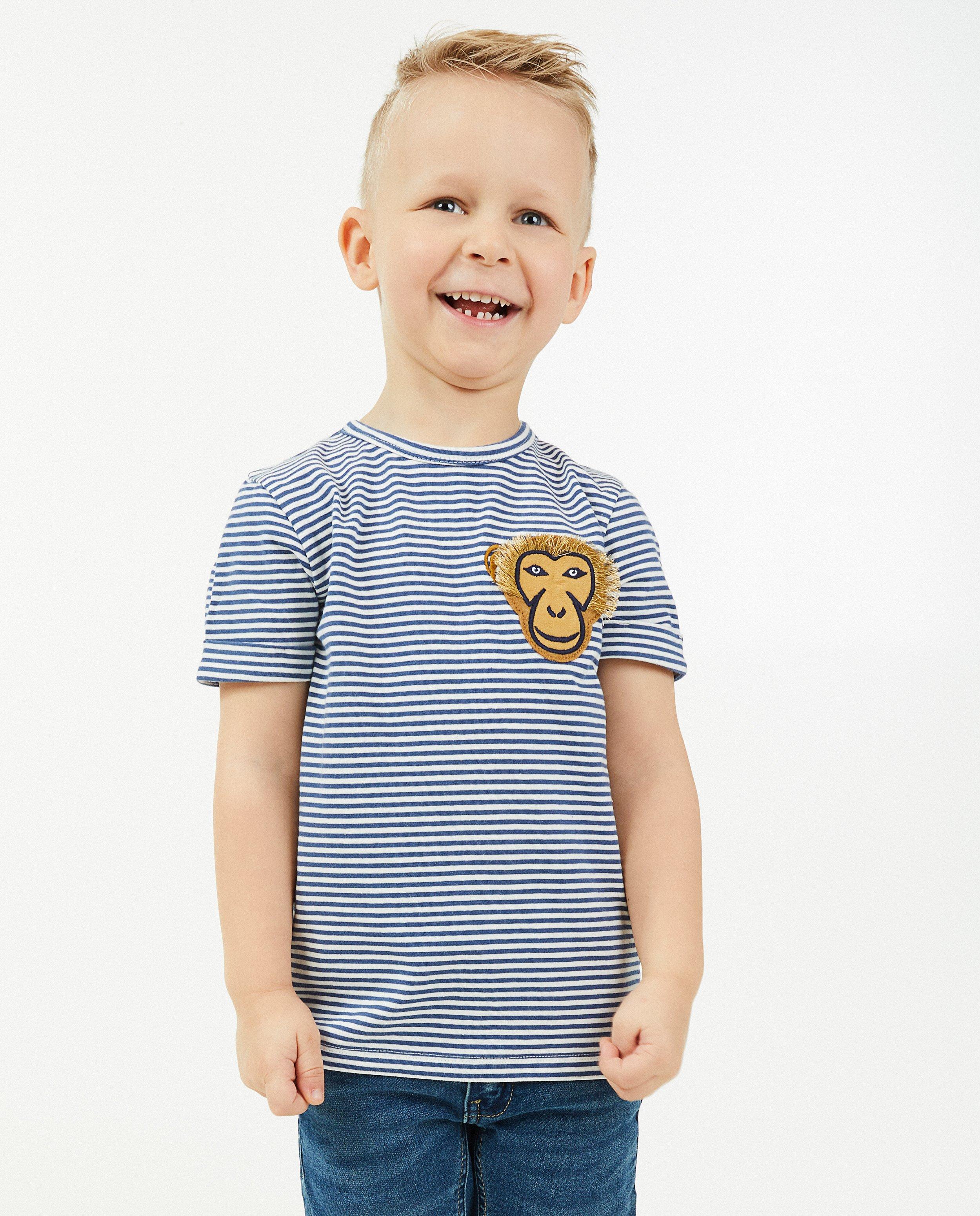 T-shirts - T-shirt rayé avec un singe
