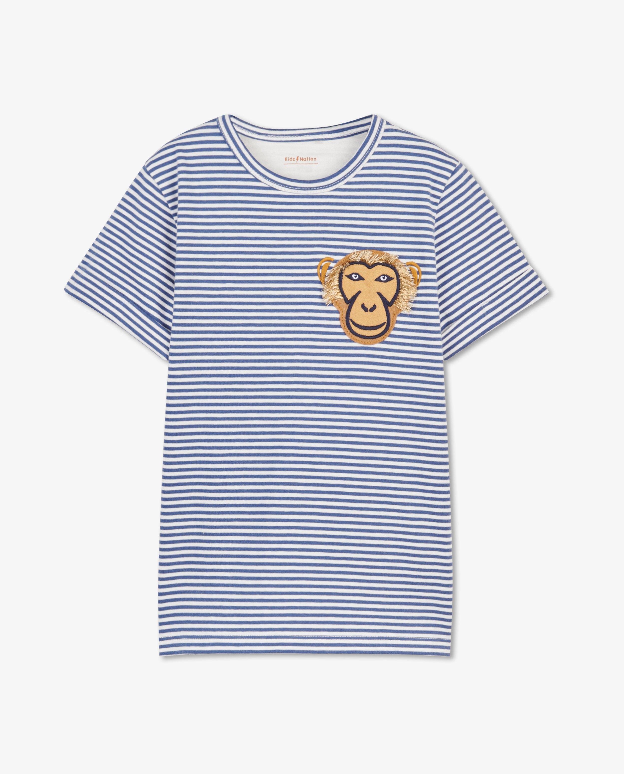 T-shirts - T-shirt rayé avec un singe