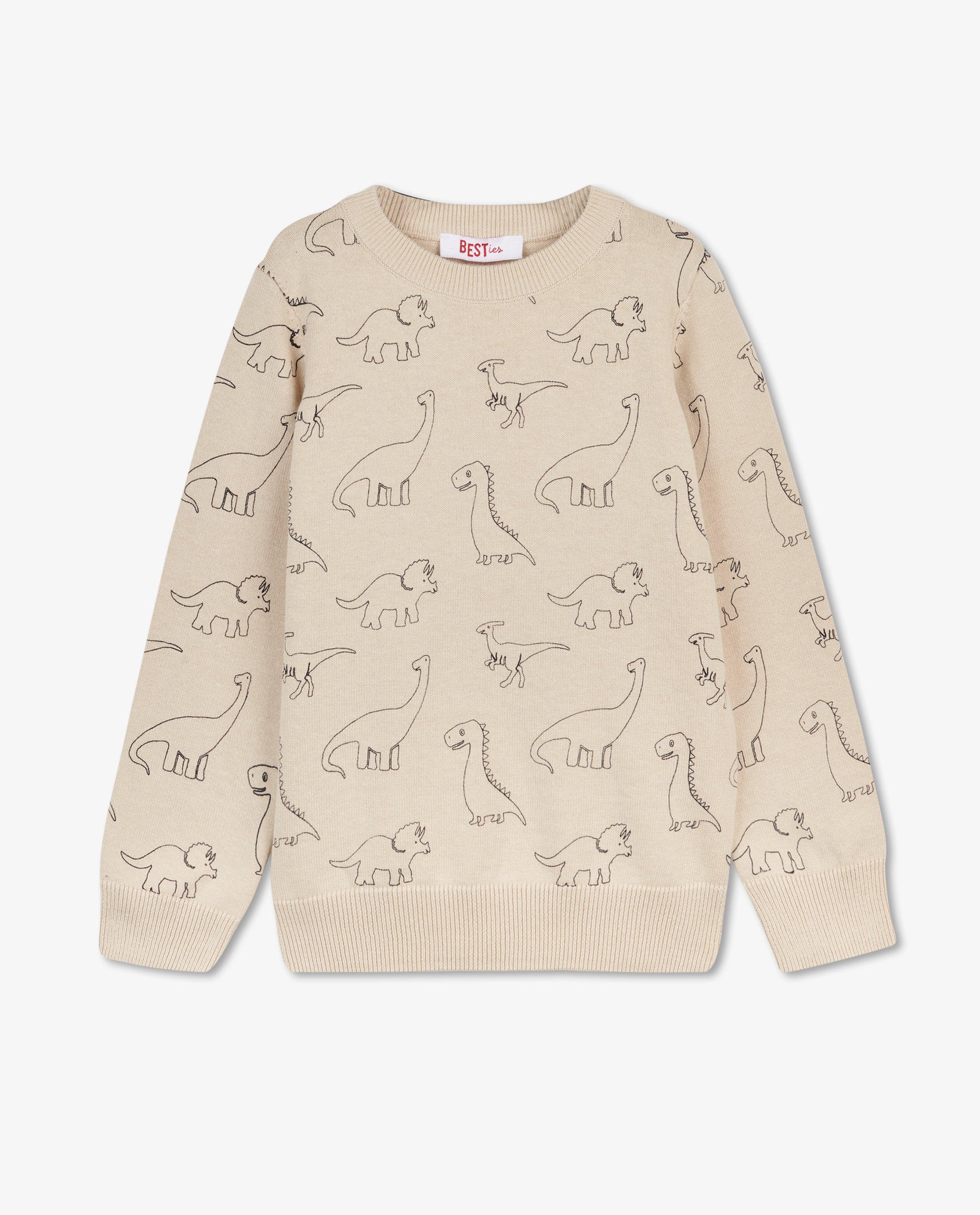 Truien - Ecru trui met print BESTies