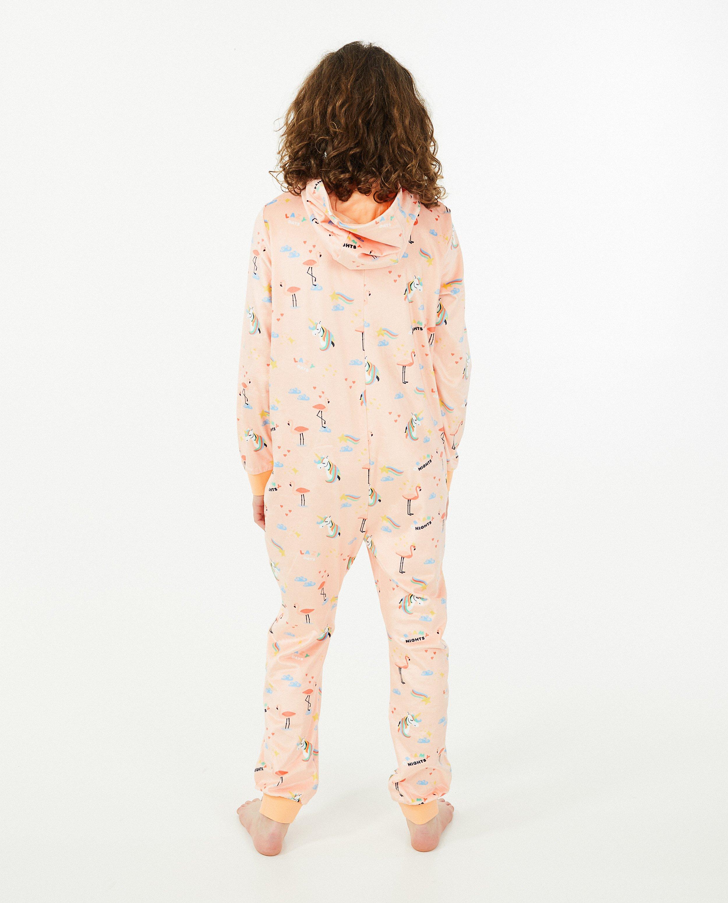 Nachtkleding - Oranje onesie met print