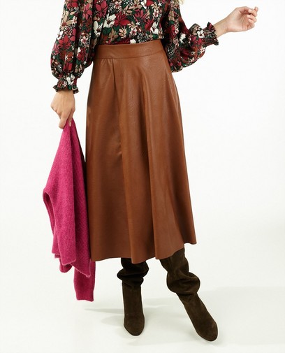 Bruine rok van faux leather Ella Italia Bruine rok van faux leather Ella Italia