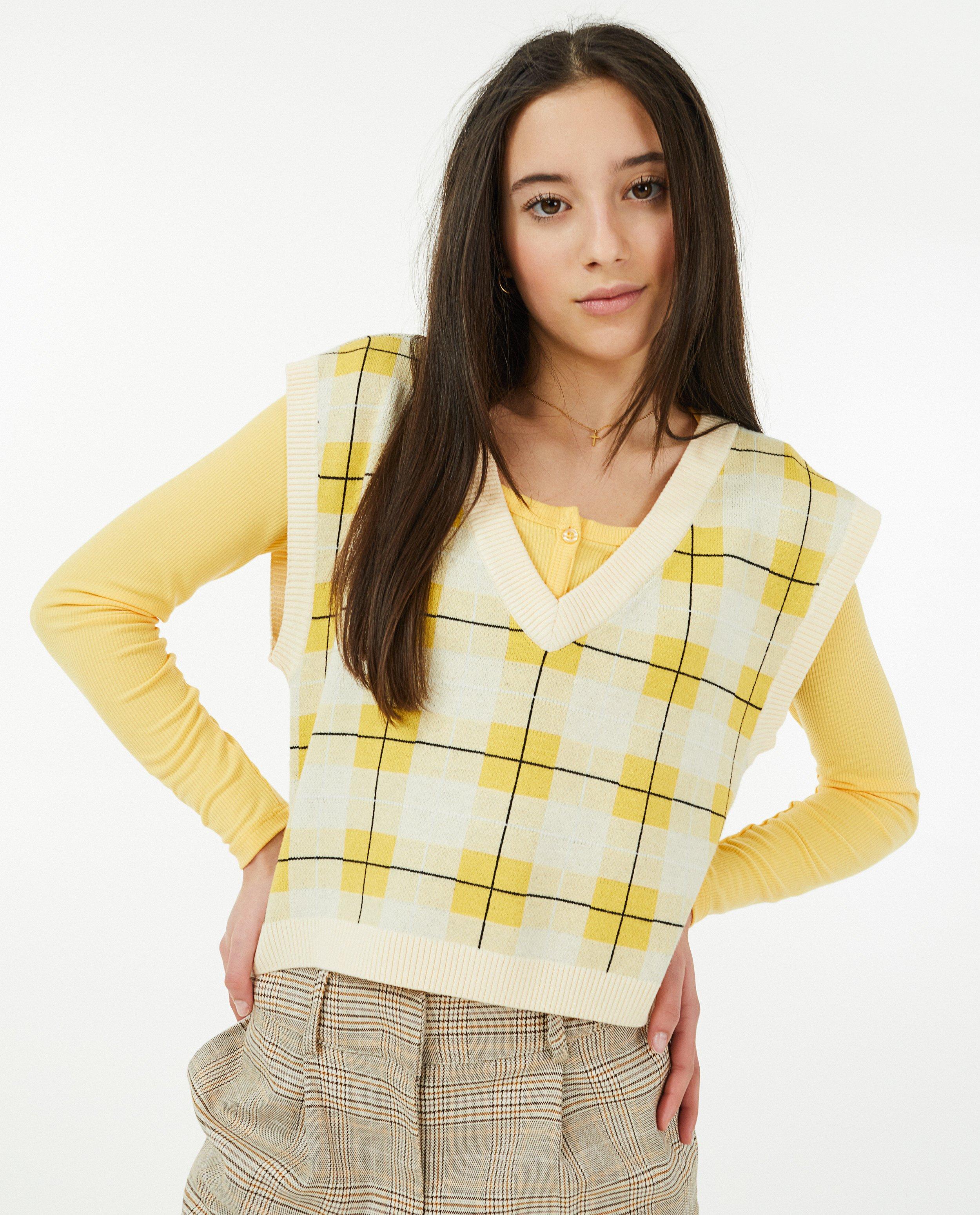 Truien - Gele cropped debardeur