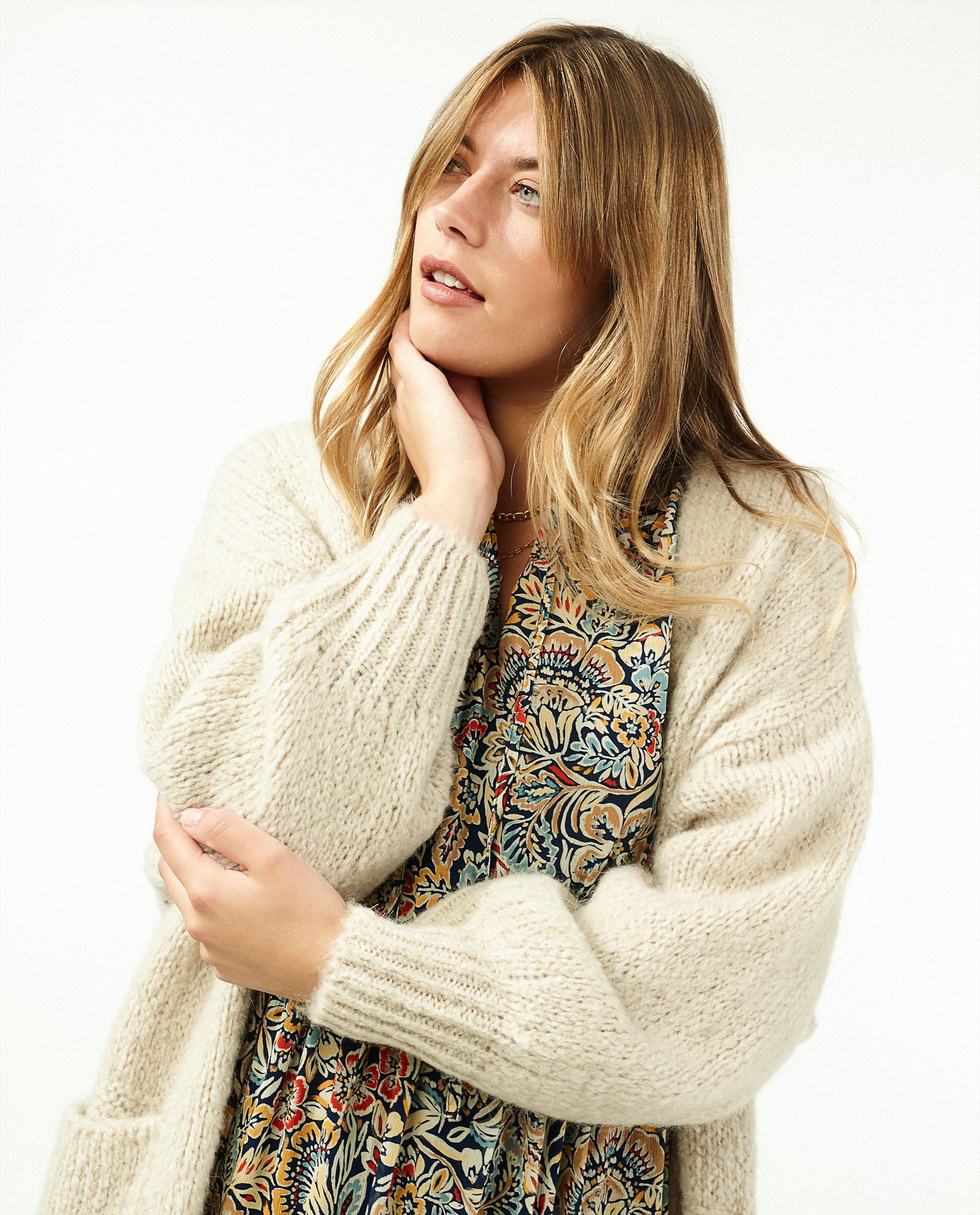 Long cardigan beige - Yes People - Ella Italia