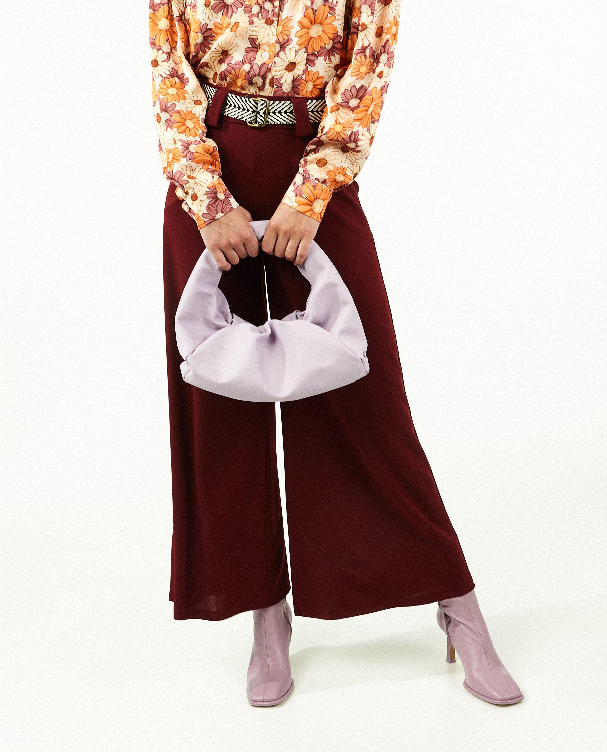 Broeken - Bordeaux broek met riem Ella Italia