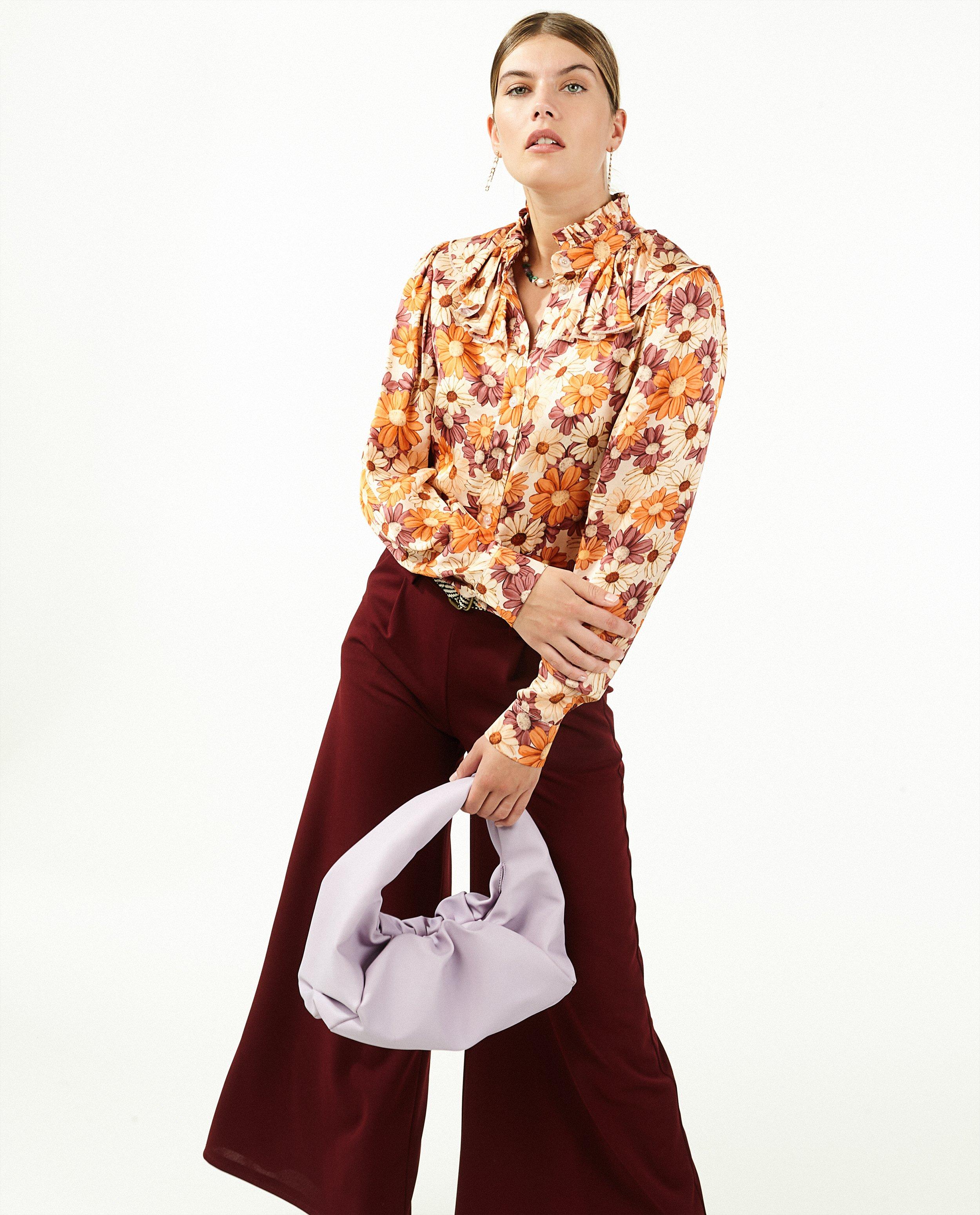 Broeken - Bordeaux broek met riem Ella Italia