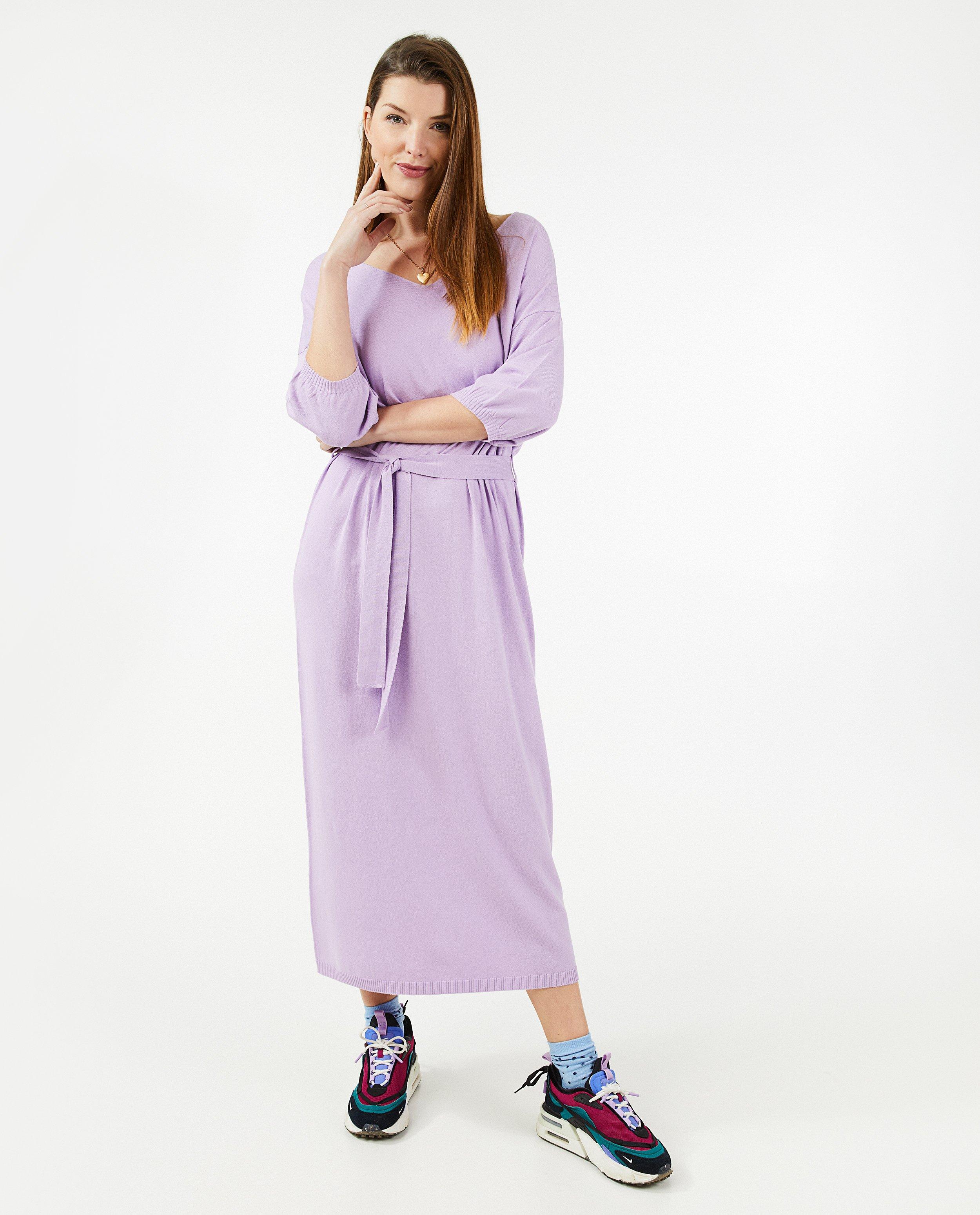 Robes - Robe lilas en fin tricot