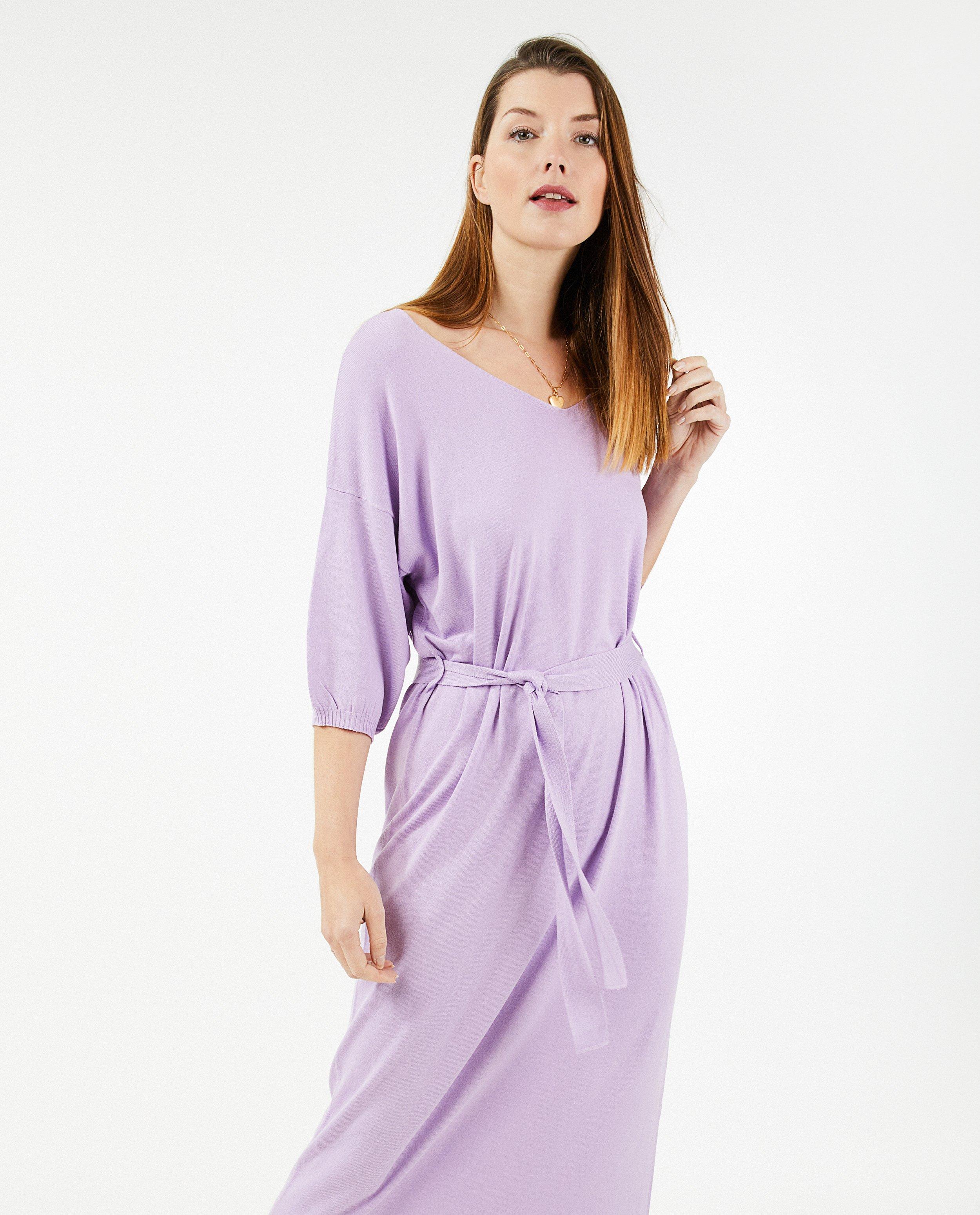Robes - Robe lilas en fin tricot