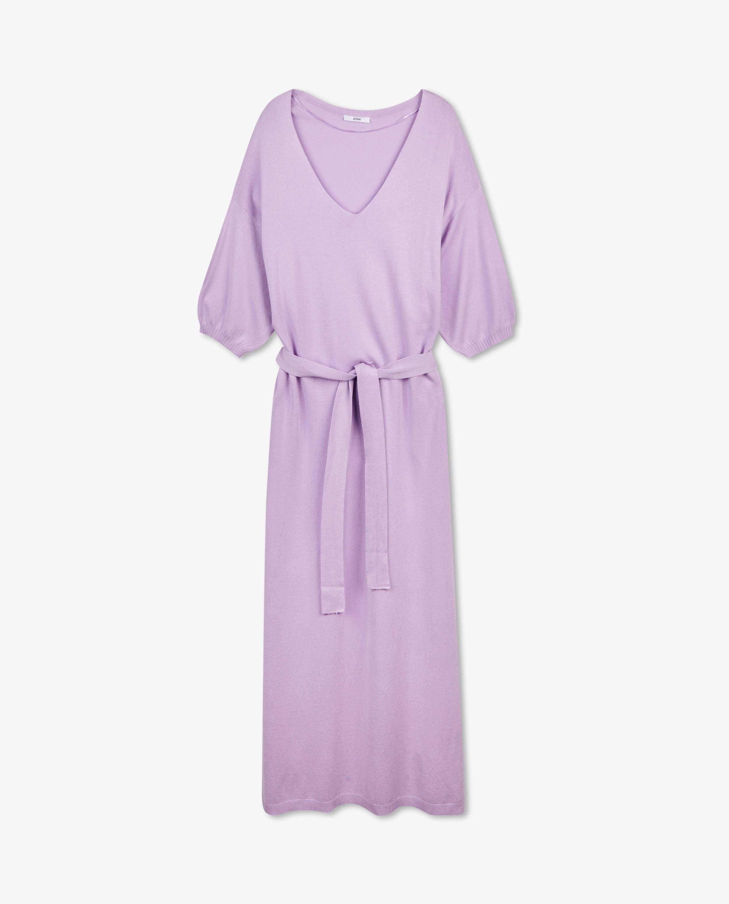 Robes - Robe lilas en fin tricot
