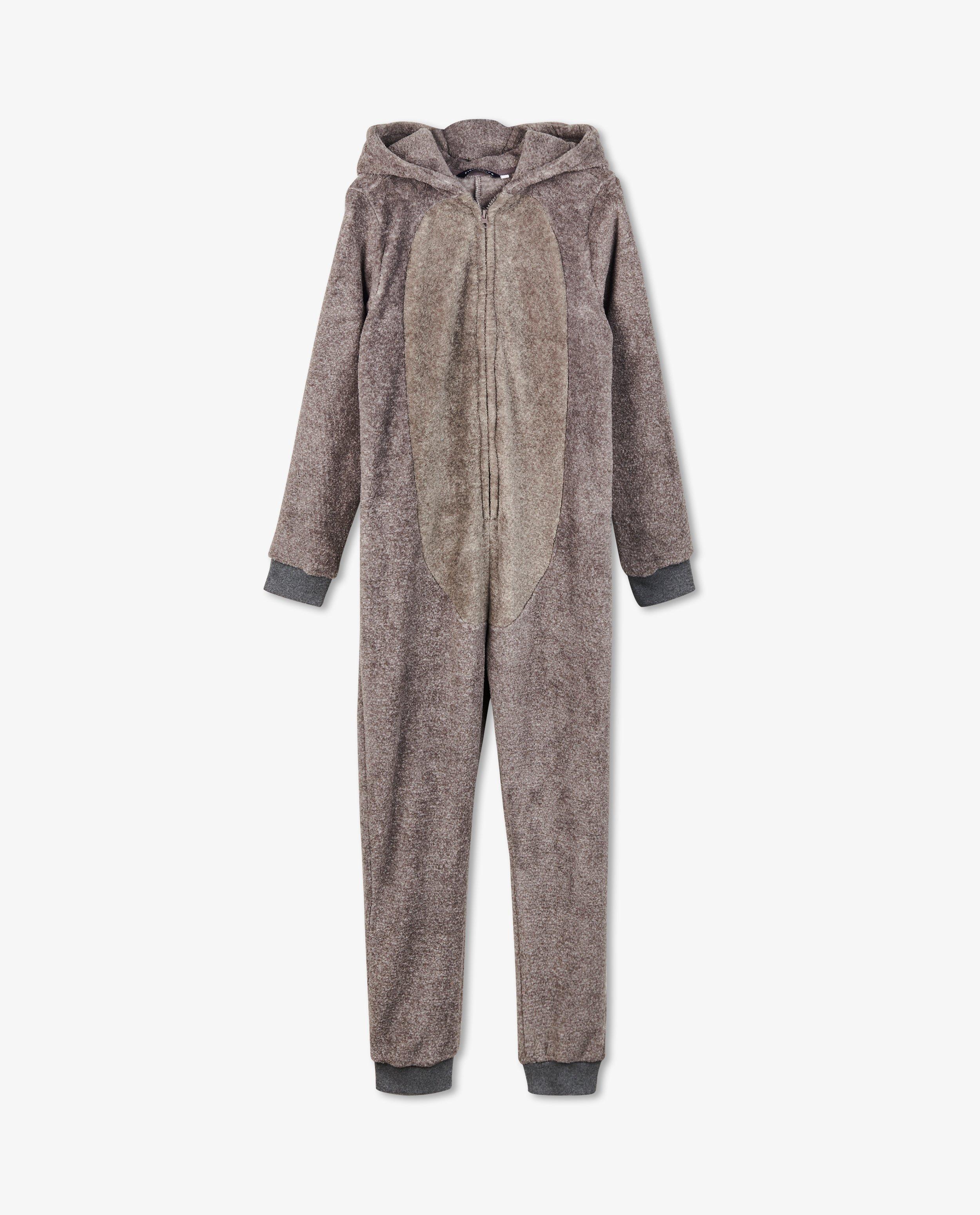 Nachtkleding - Grijze dierenonesie, 7-14 jaar