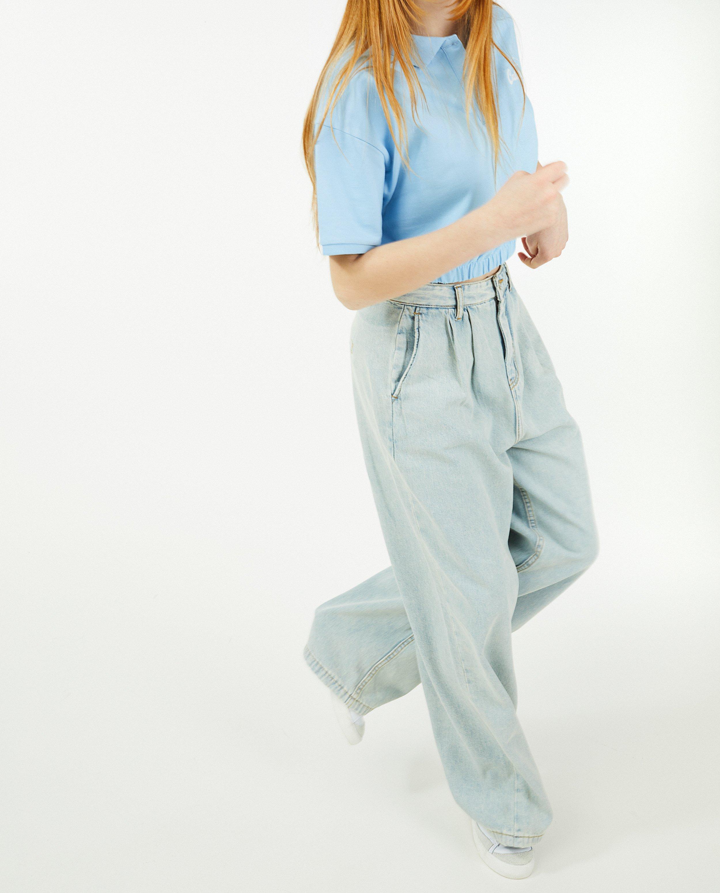 Jeans - Bleke jeans met wijde pijpen