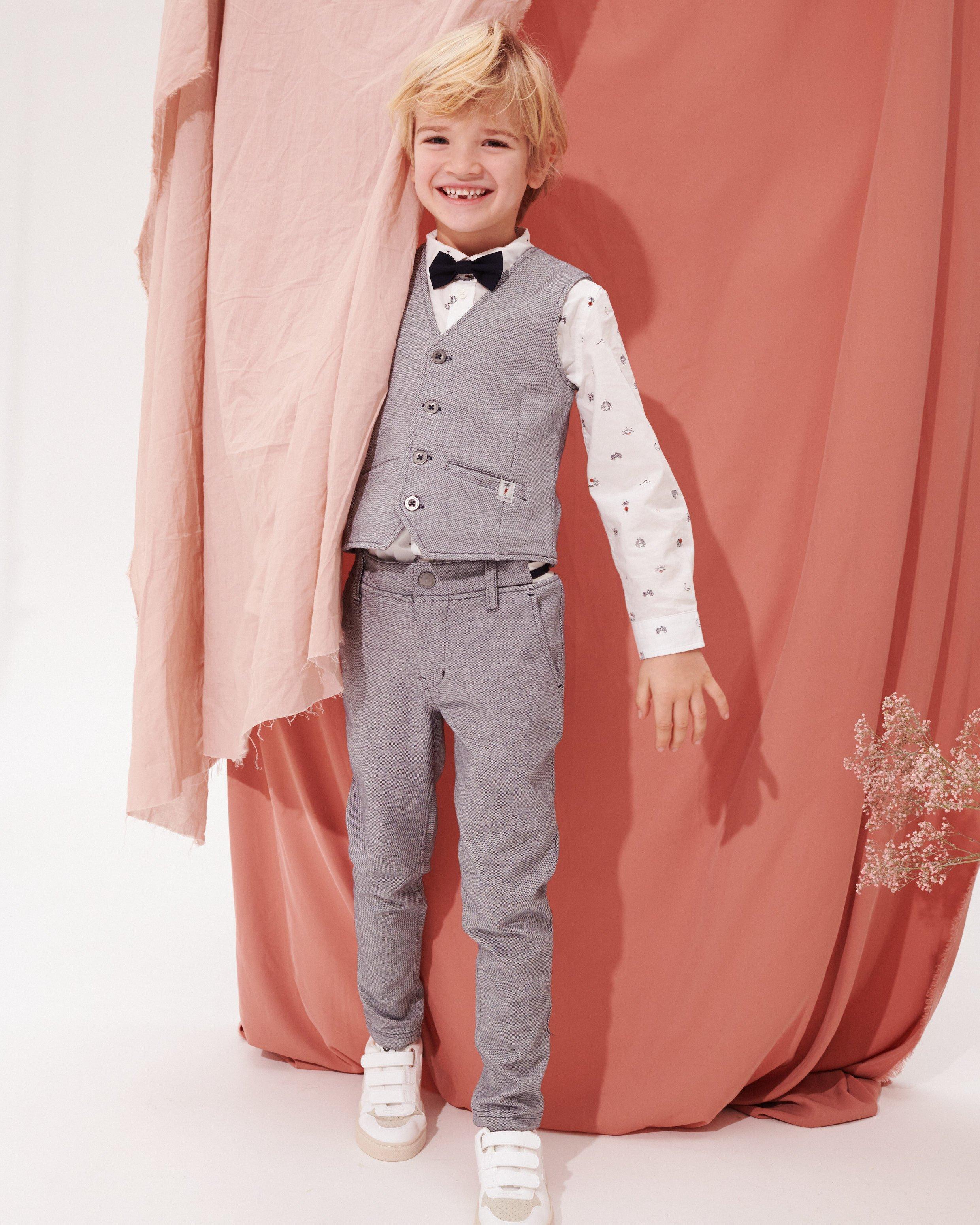 Gilet bleu et gris Communion - null - Kidz Nation