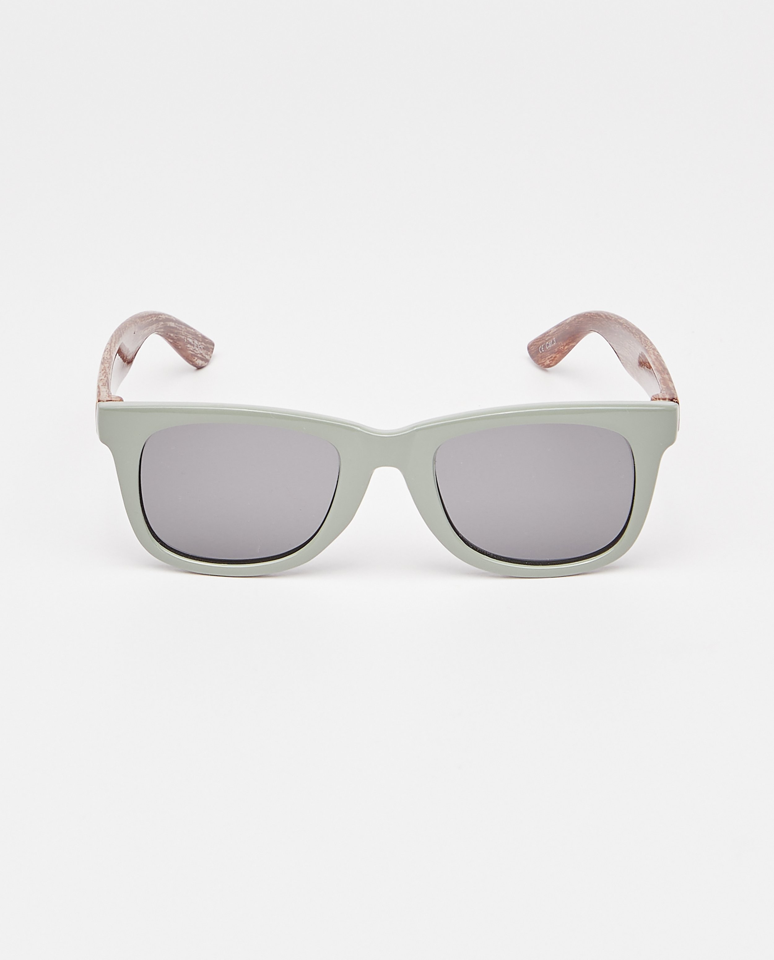 Zonnebrillen - Lichtgroene zonnebril met bruine beentjes