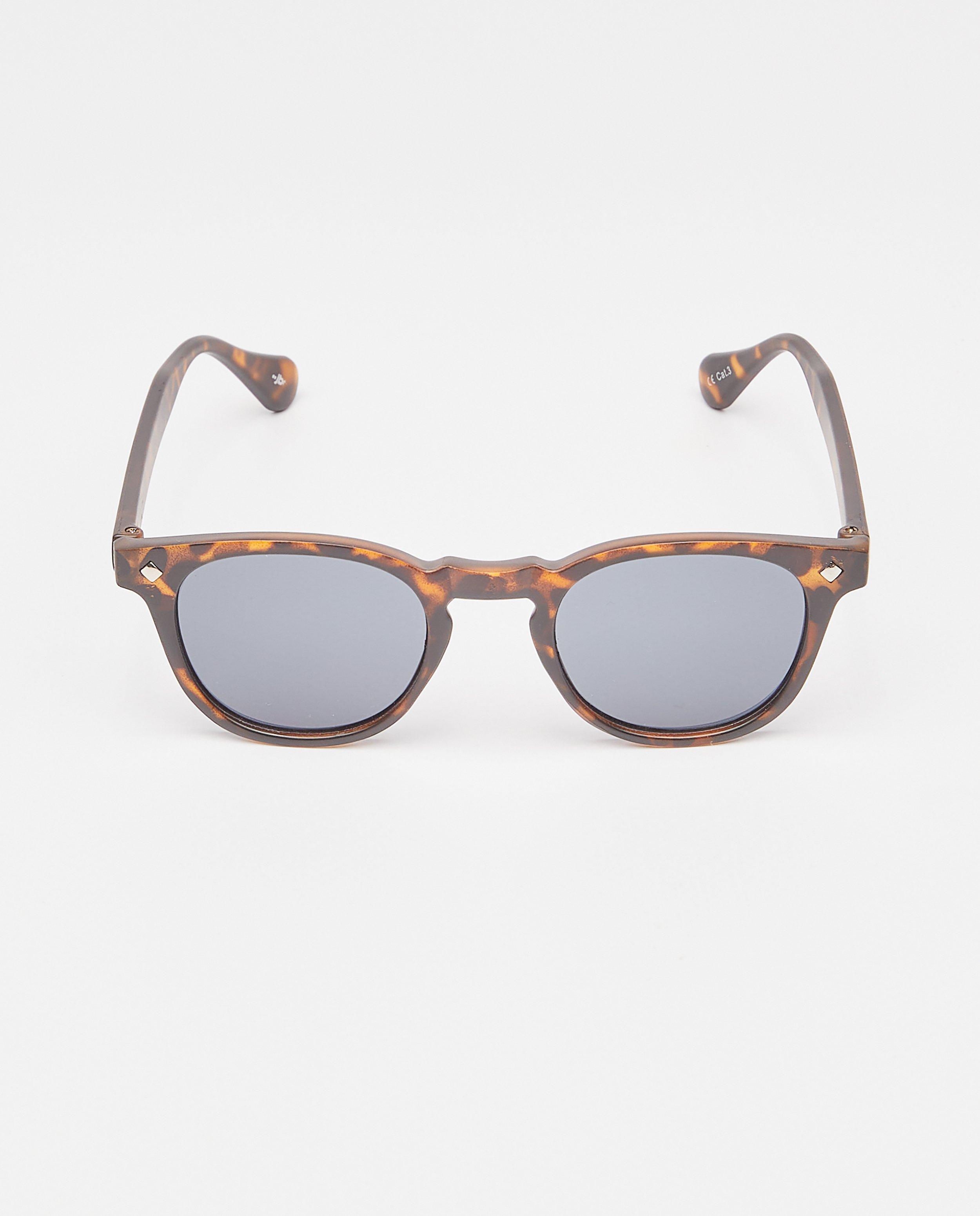 Lunettes de soleil - Lunettes de soleil brun foncé à imprimé léopard