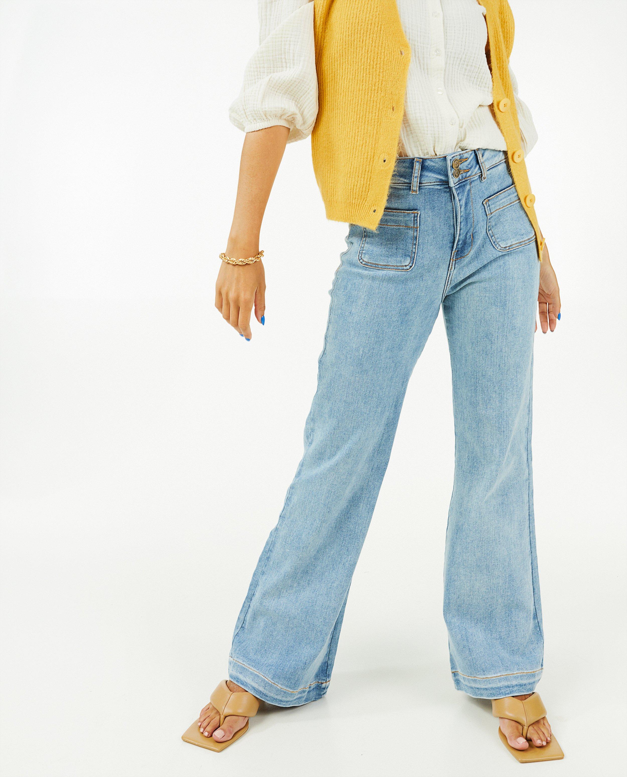 Jeans - Jeans à pattes d’éléphant bleu Rani