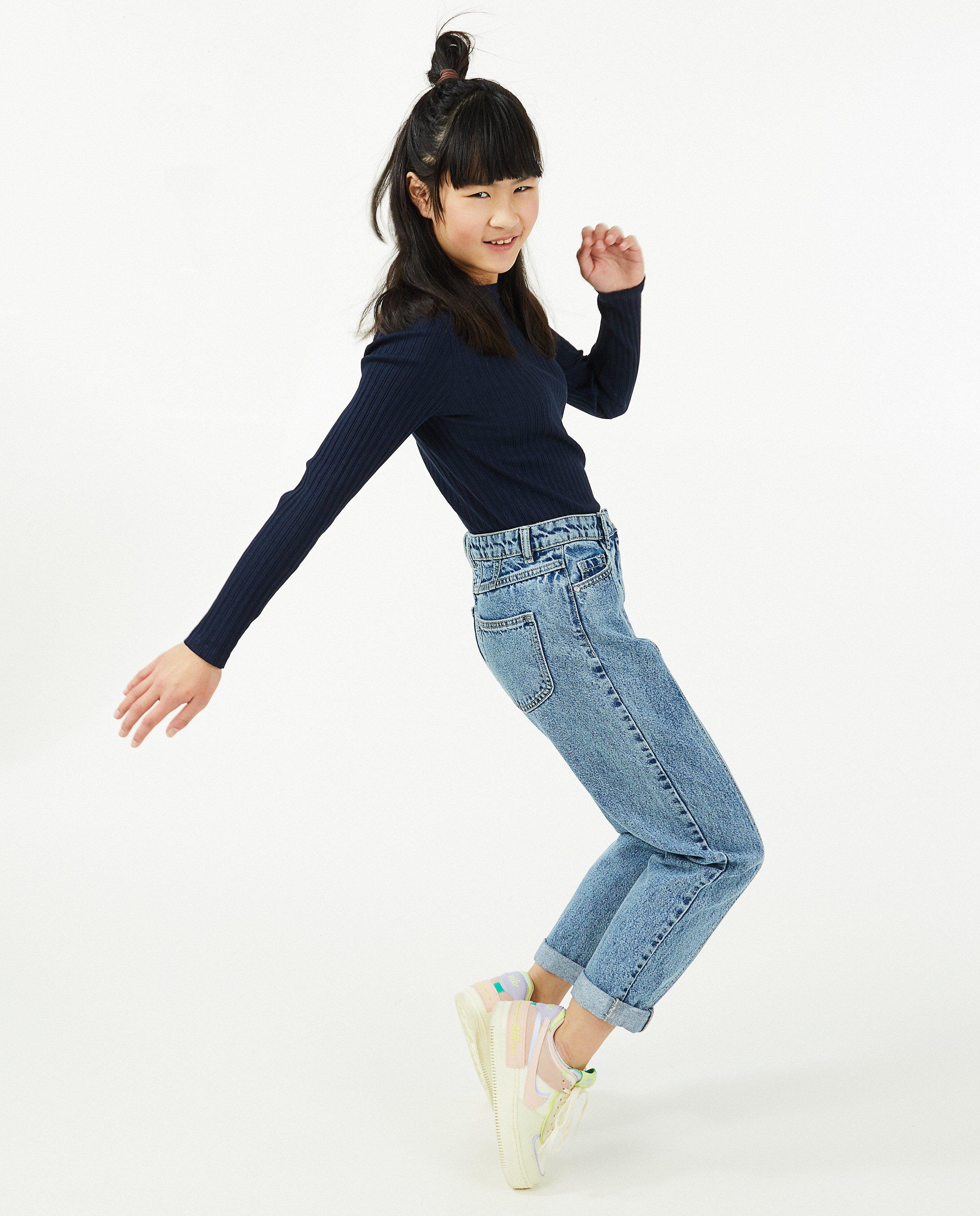 Blauwe longsleeve met rib - null - Fish & Chips